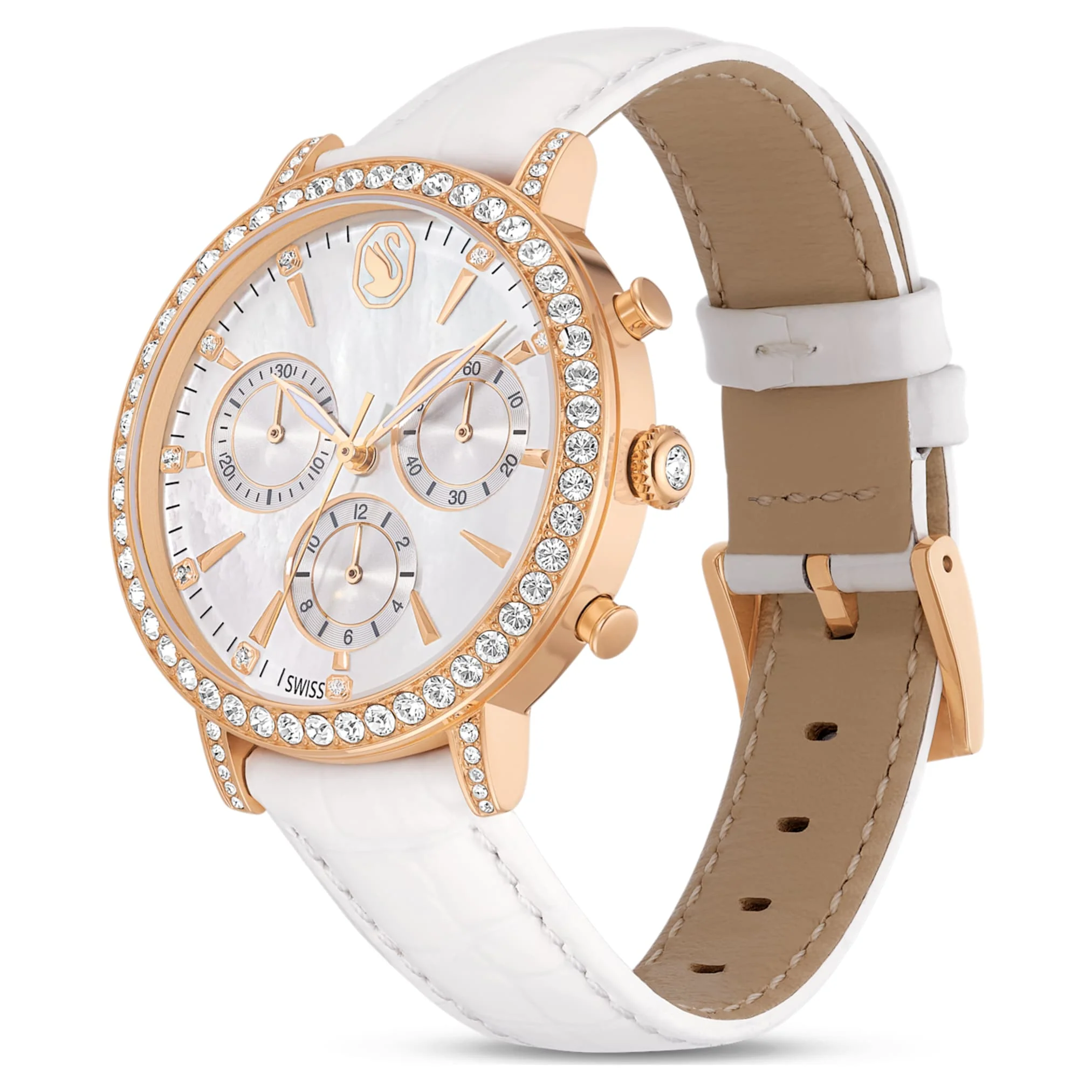 Matrix tennis chrono watch Swiss Made, Leather strap, Rose gold tone, Rose gold-tone finish - Image 2