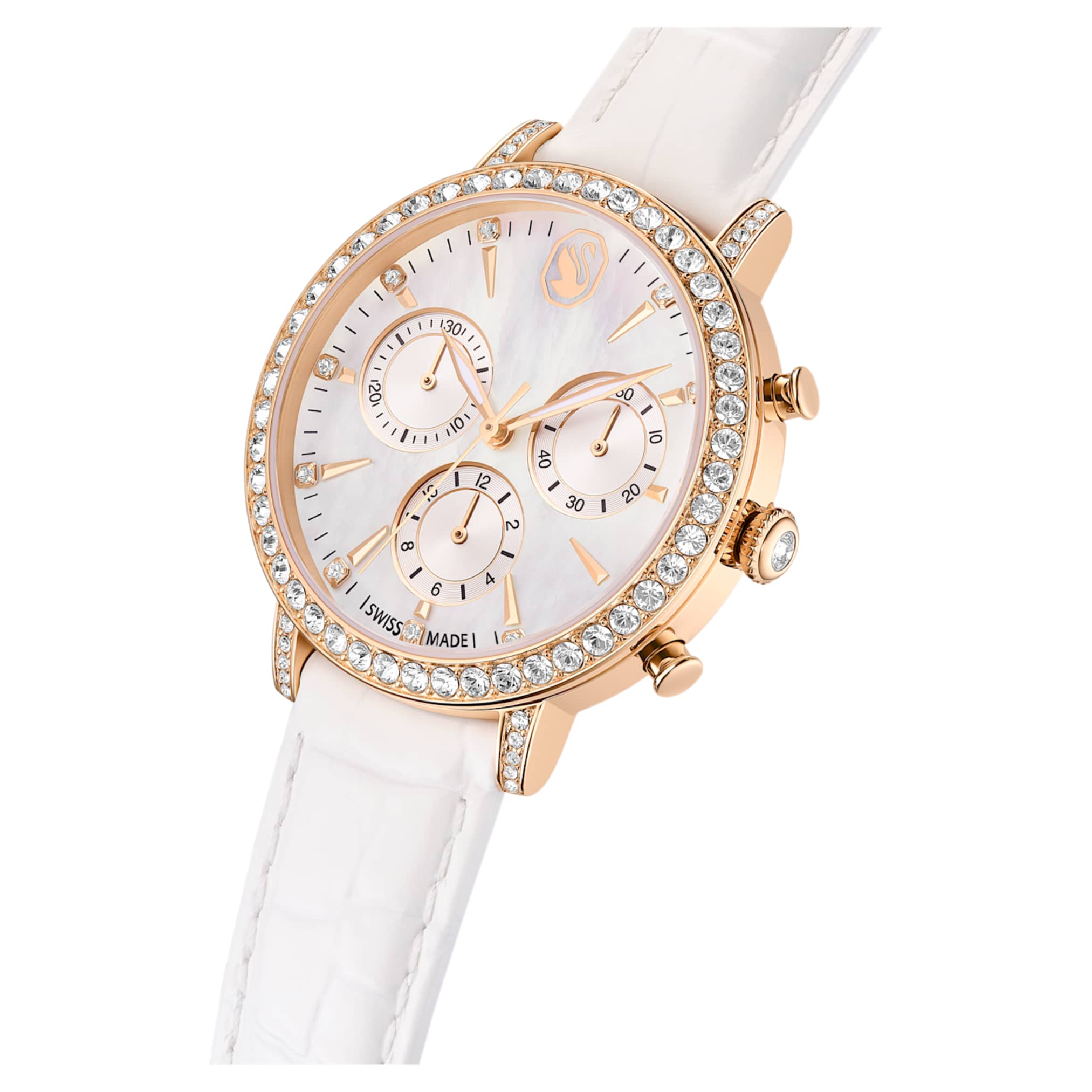 Matrix tennis chrono watch Swiss Made, Leather strap, Rose gold tone, Rose gold-tone finish - Image 4