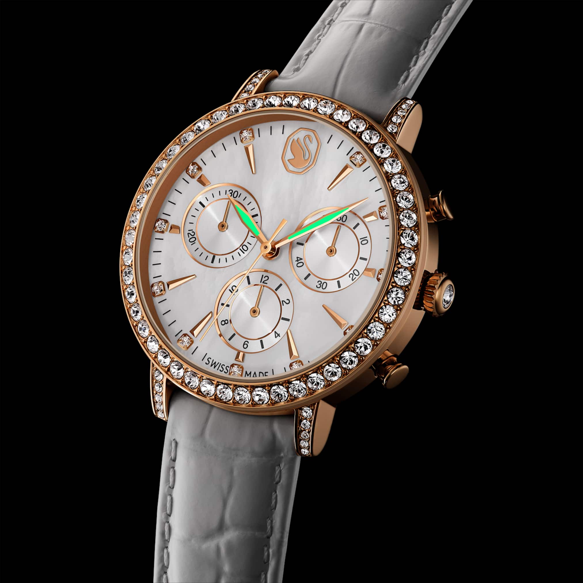 Matrix tennis chrono watch Swiss Made, Leather strap, Rose gold tone, Rose gold-tone finish - Image 6