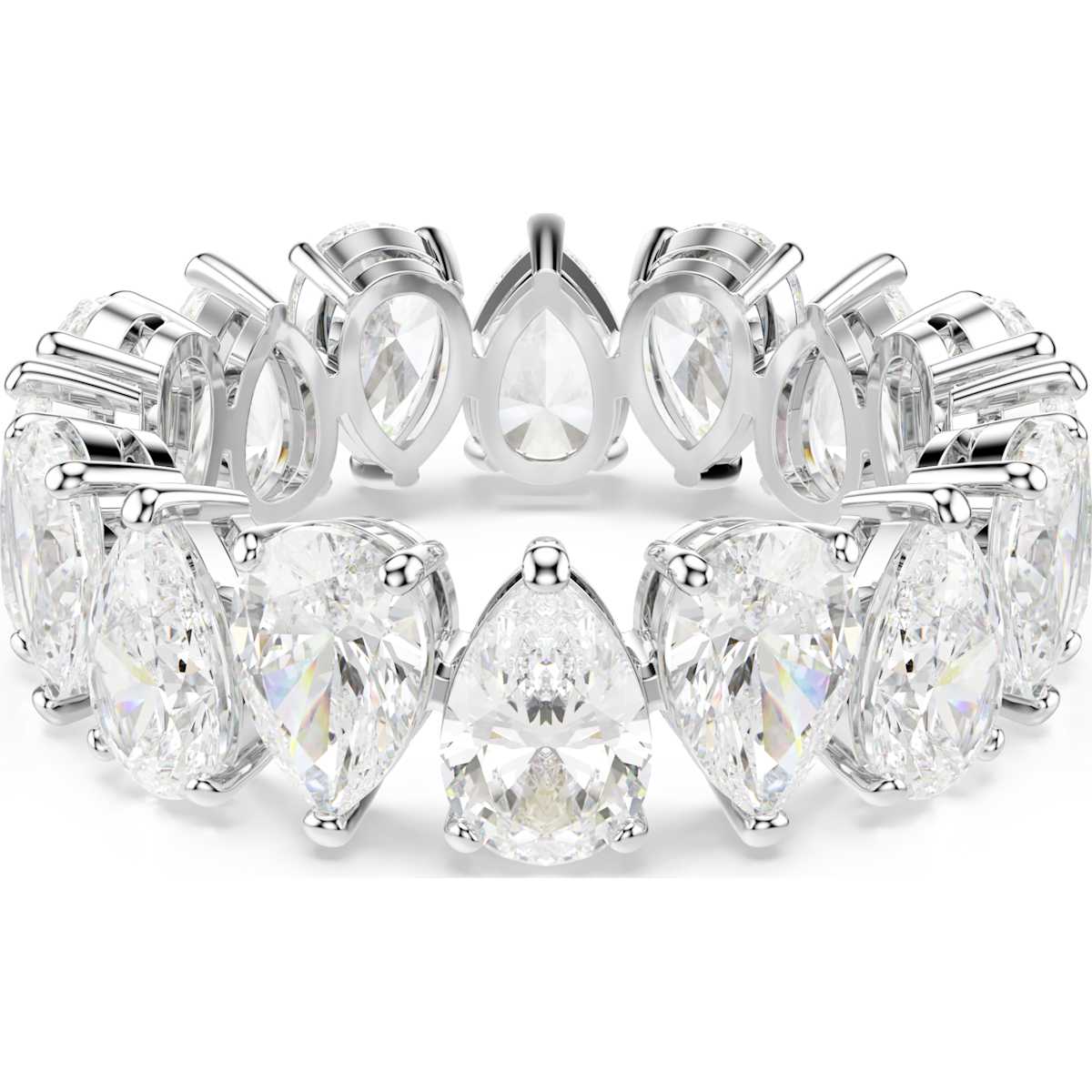 Matrix Vittore ring Pear cut, White, Silver-tone finish
