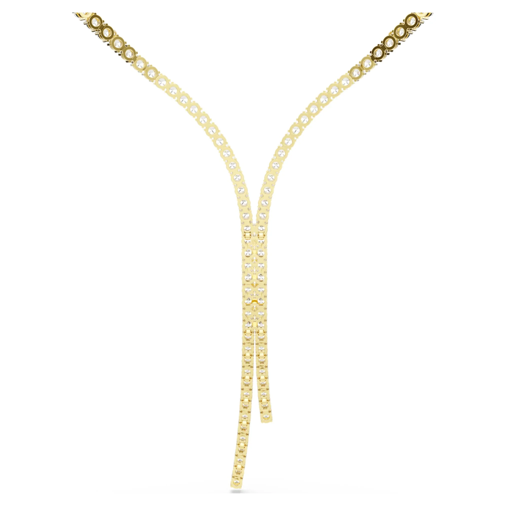 Matrix Y necklace Round cut, White, 18K gold finish - Image 5