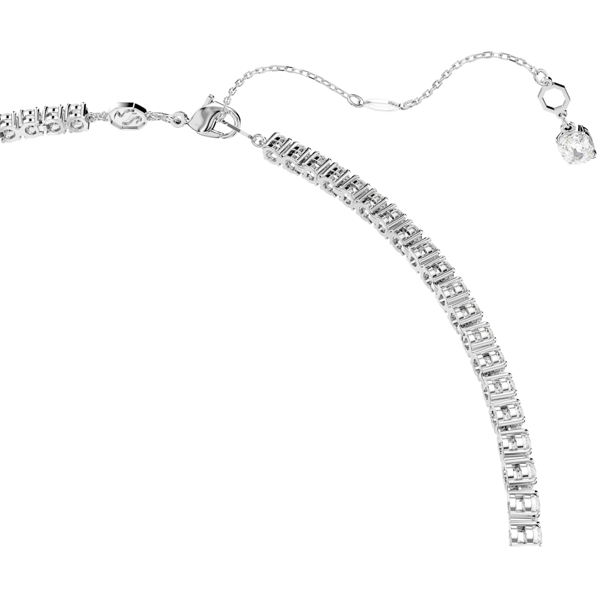 Matrix Y necklace Round cut, White, Rhodium plated - Image 3