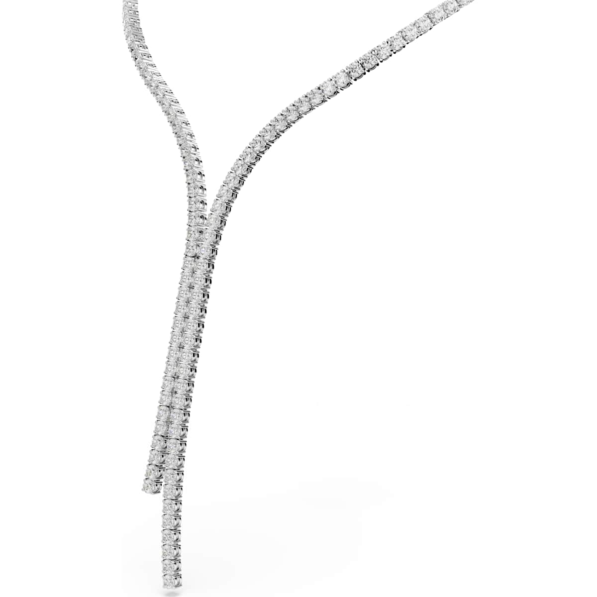 Matrix Y necklace Round cut, White, Rhodium plated - Image 4