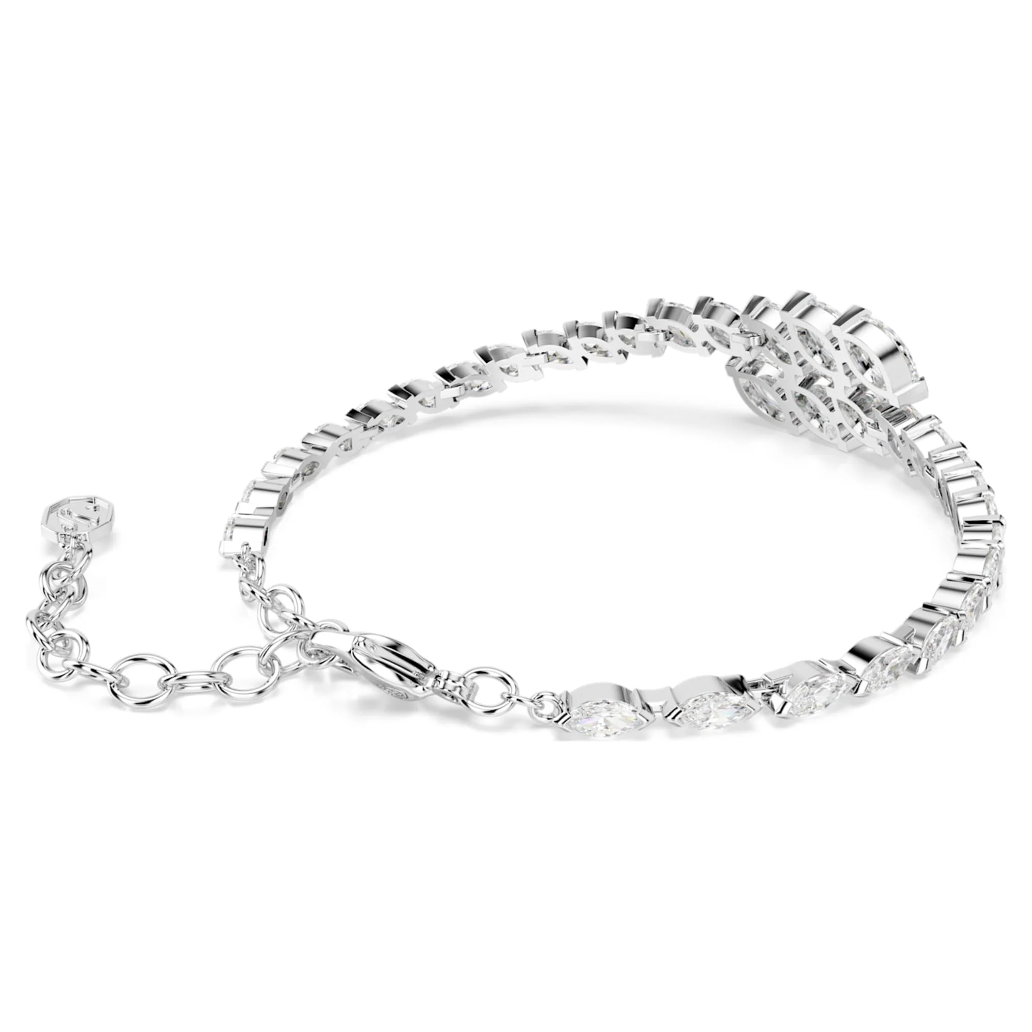 Mesmera bracelet Marquise cut, White, Rhodium plated - Image 4