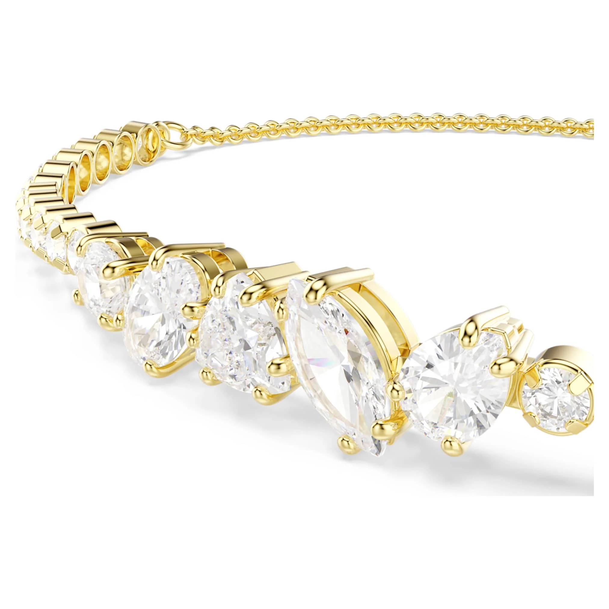 Mesmera bracelet Mixed cuts, White, 18K gold finish - Image 2
