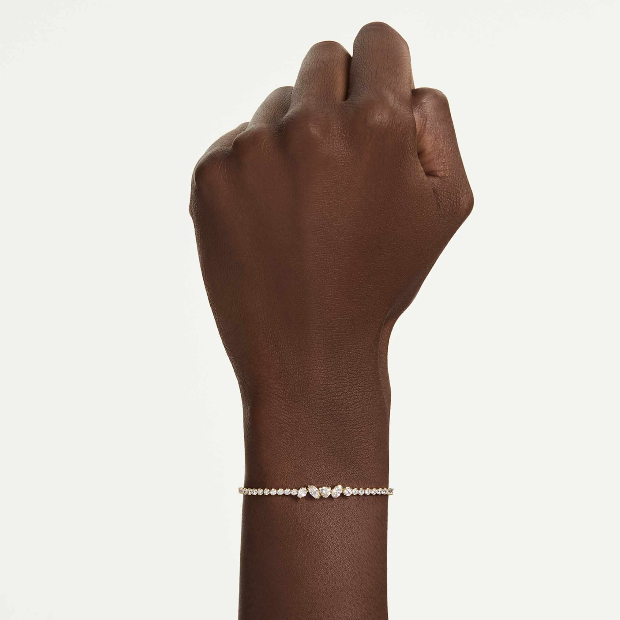 Mesmera bracelet Mixed cuts, White, 18K gold finish - Image 5
