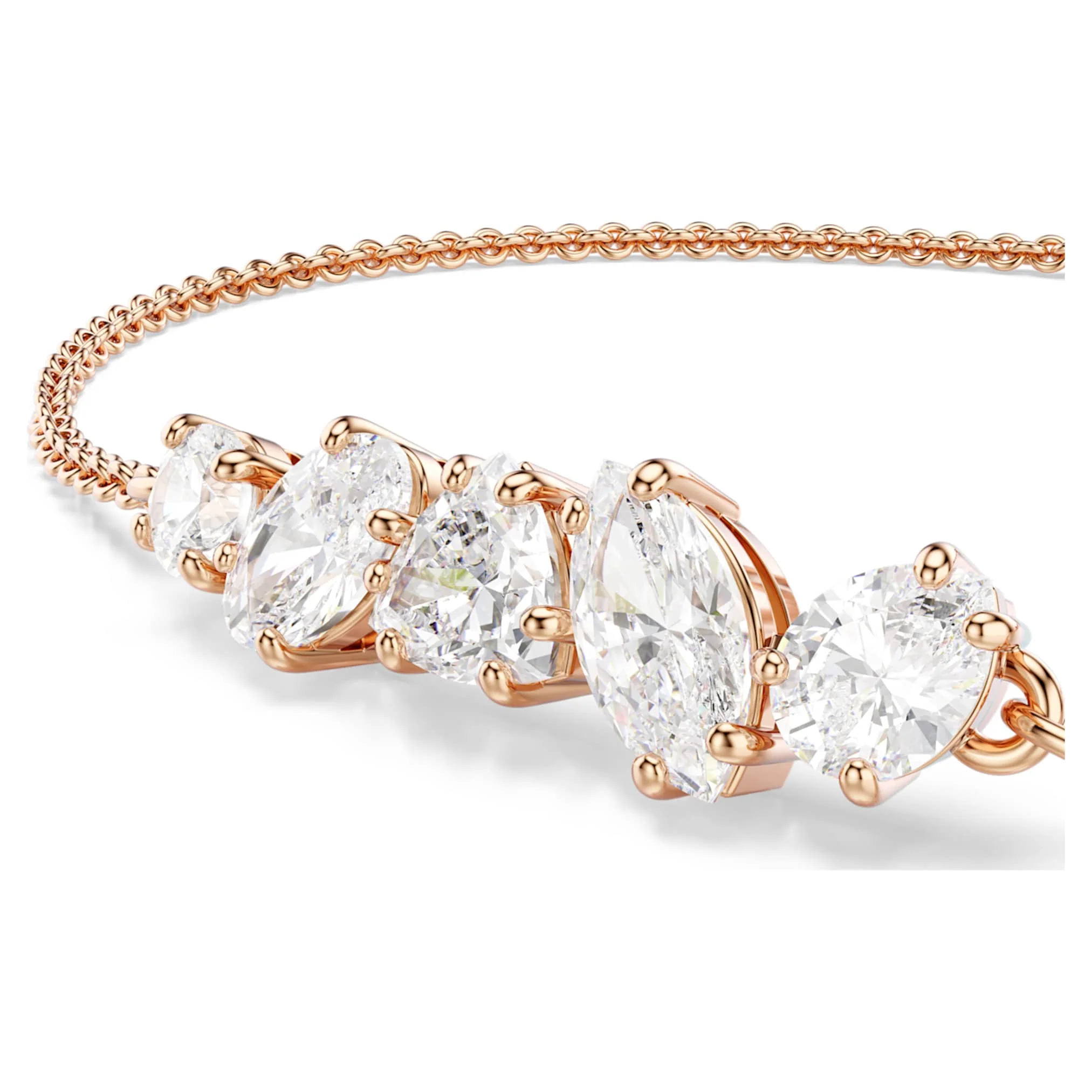Mesmera bracelet Mixed cuts, White, 18K rose gold finish - Image 2