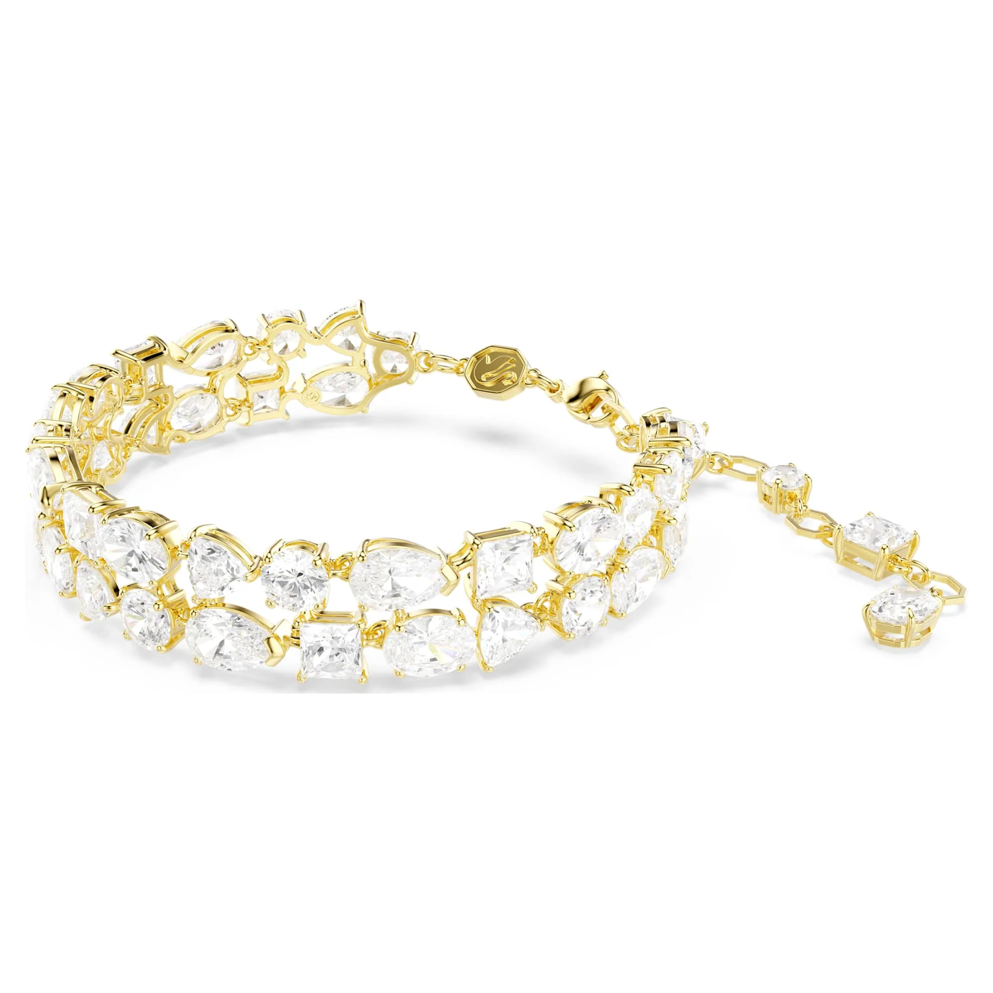 Mesmera bracelet Mixed cuts, White, Gold-tone plated - Image 2