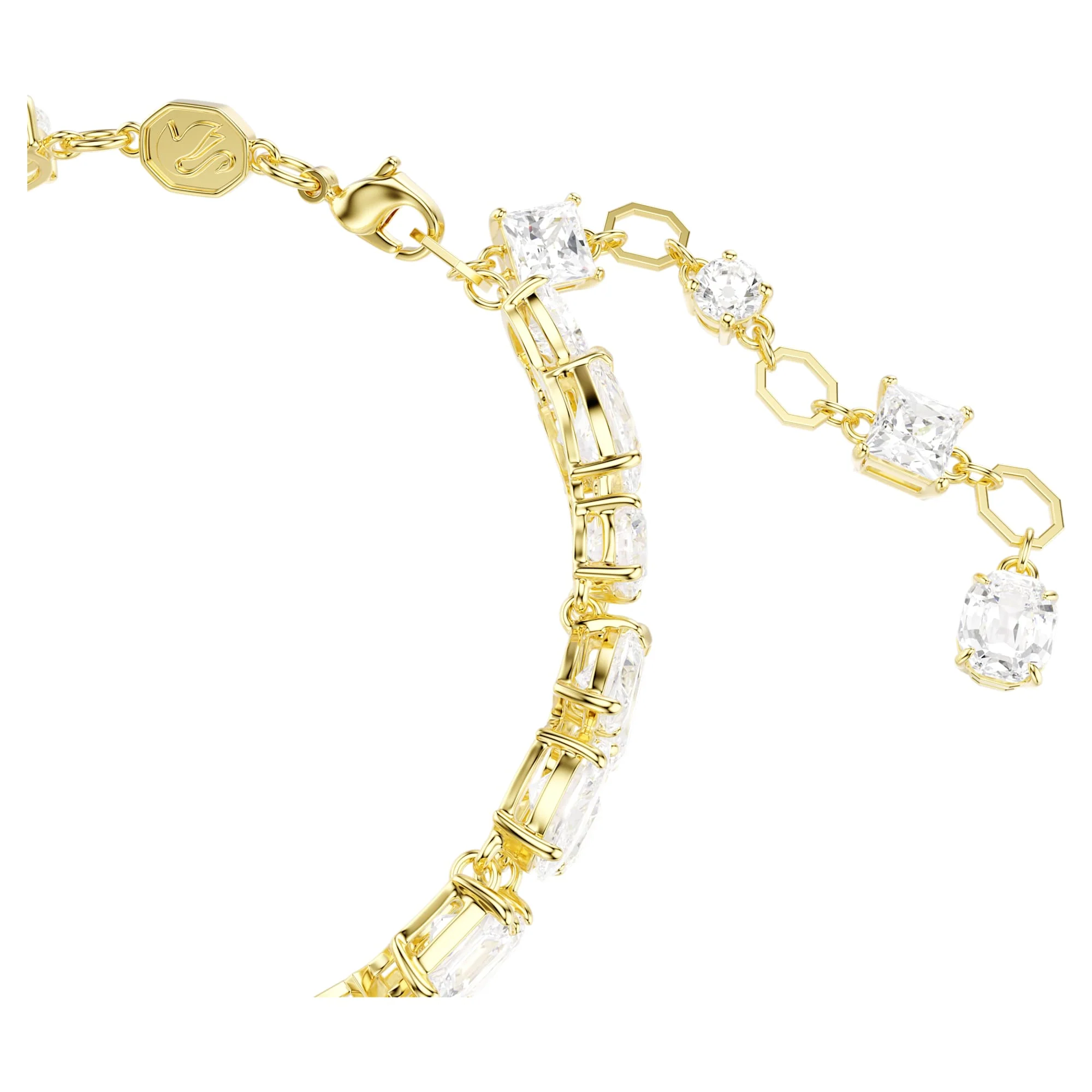 Mesmera bracelet Mixed cuts, White, Gold-tone plated - Image 3