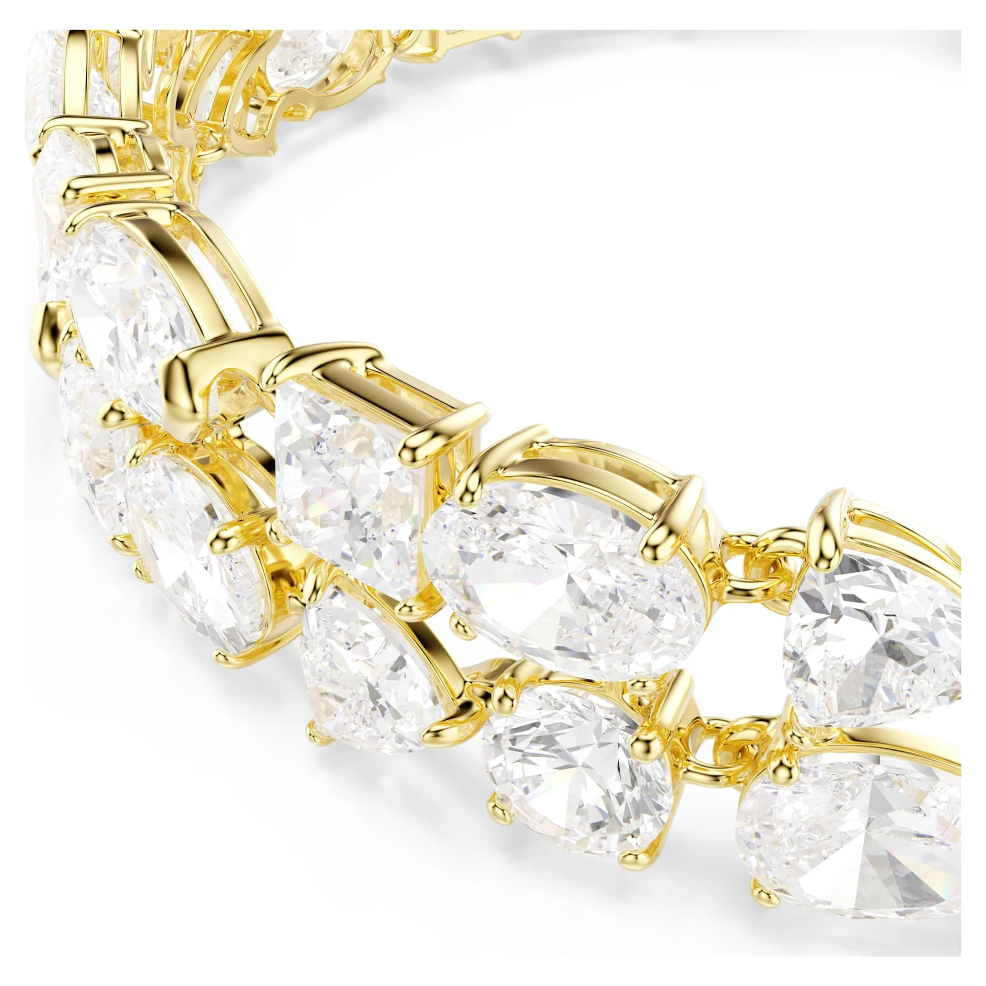 Mesmera bracelet Mixed cuts, White, Gold-tone plated - Image 4
