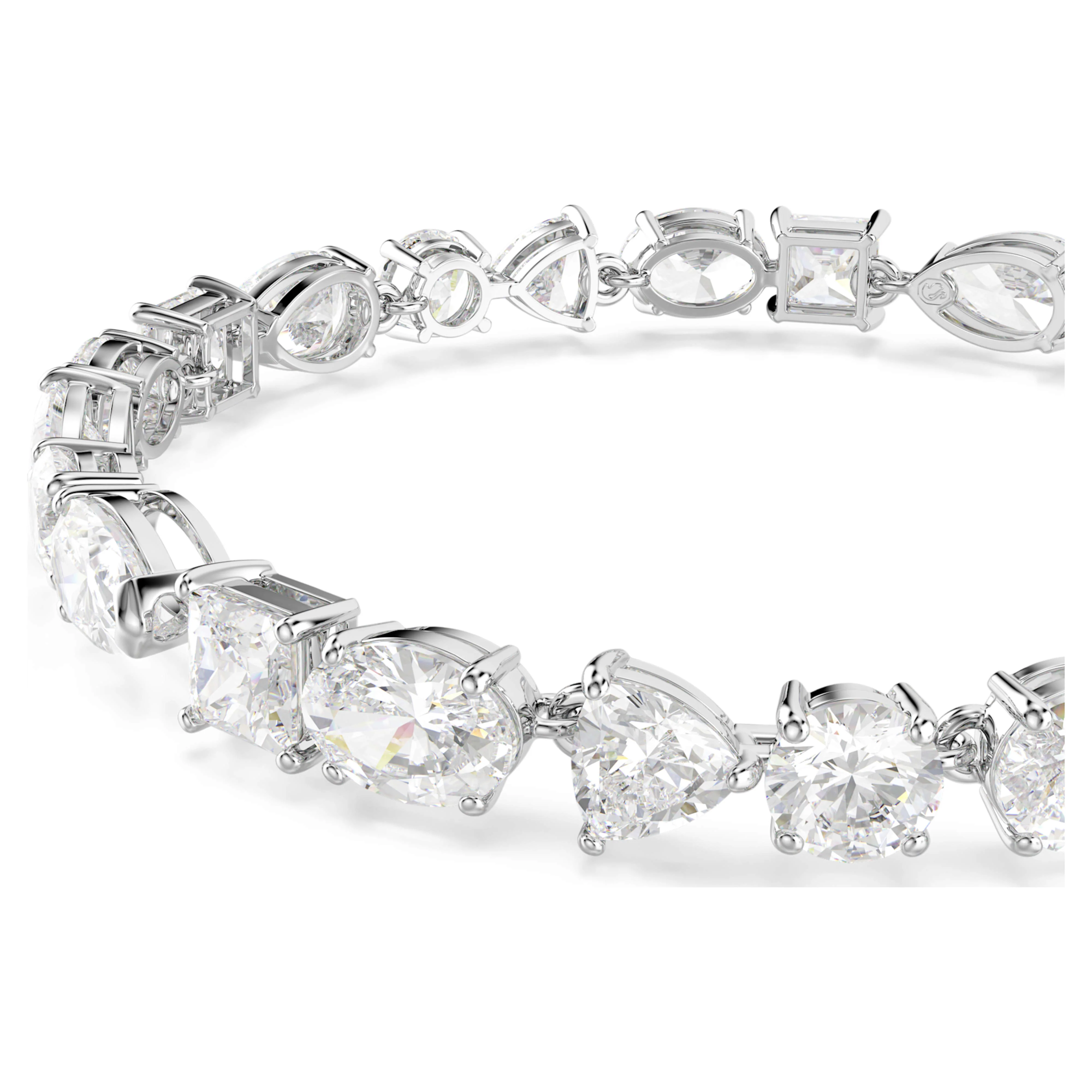 Mesmera bracelet, Mixed cuts, White, Rhodium plated - Image 4