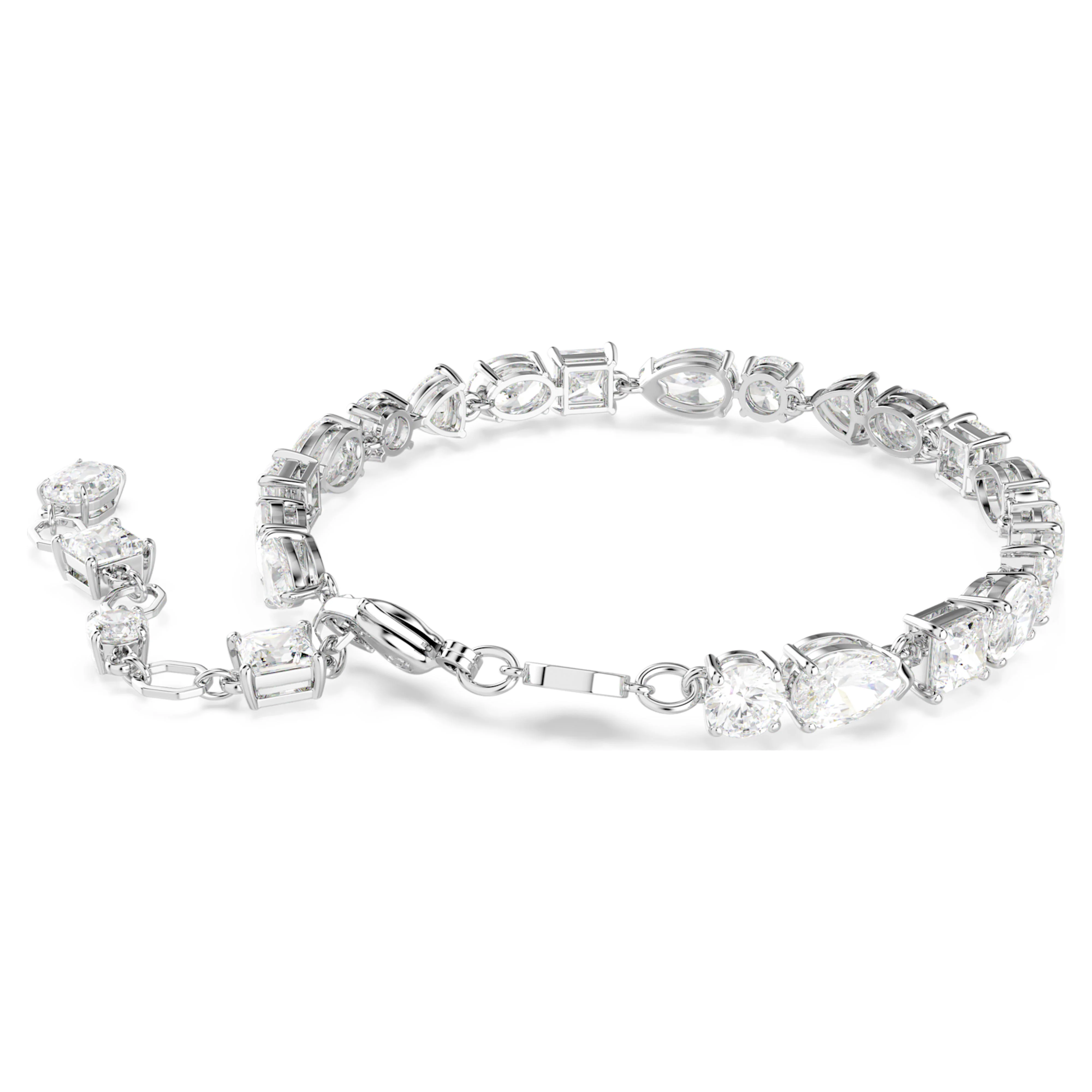Mesmera bracelet, Mixed cuts, White, Rhodium plated - Image 5