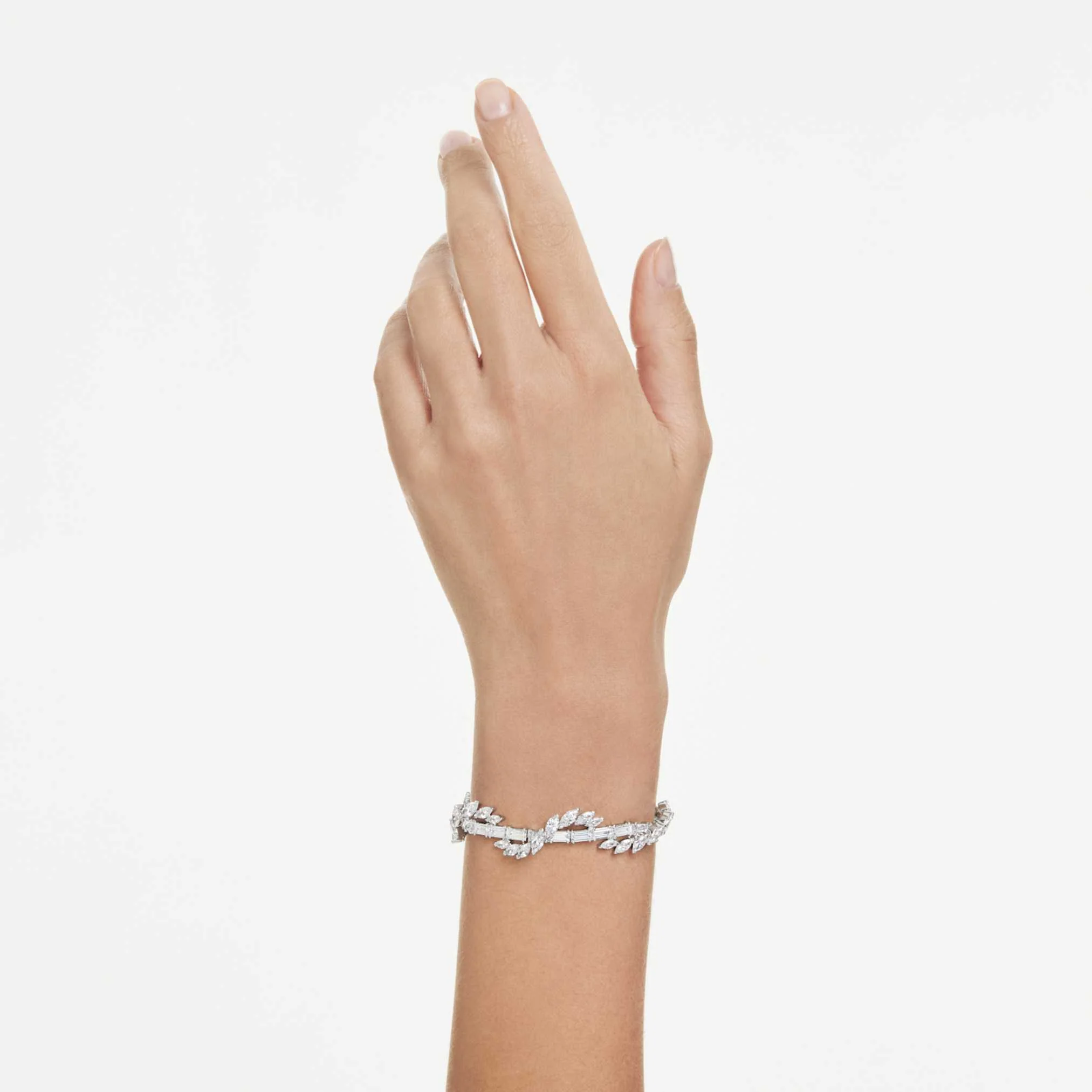 Mesmera bracelet Mixed cuts, White, Rhodium plated - Image 5