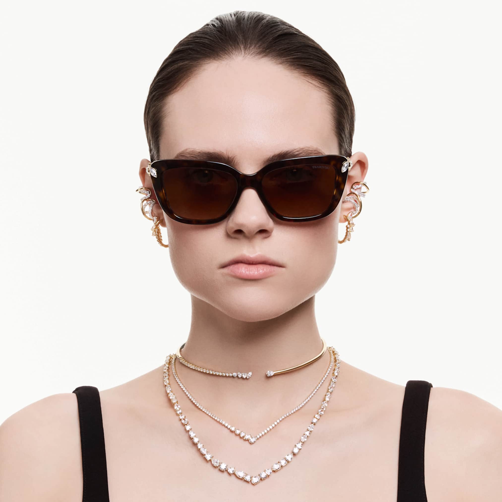 Mesmera choker Mixed cuts, White, 18K gold finish - Image 6
