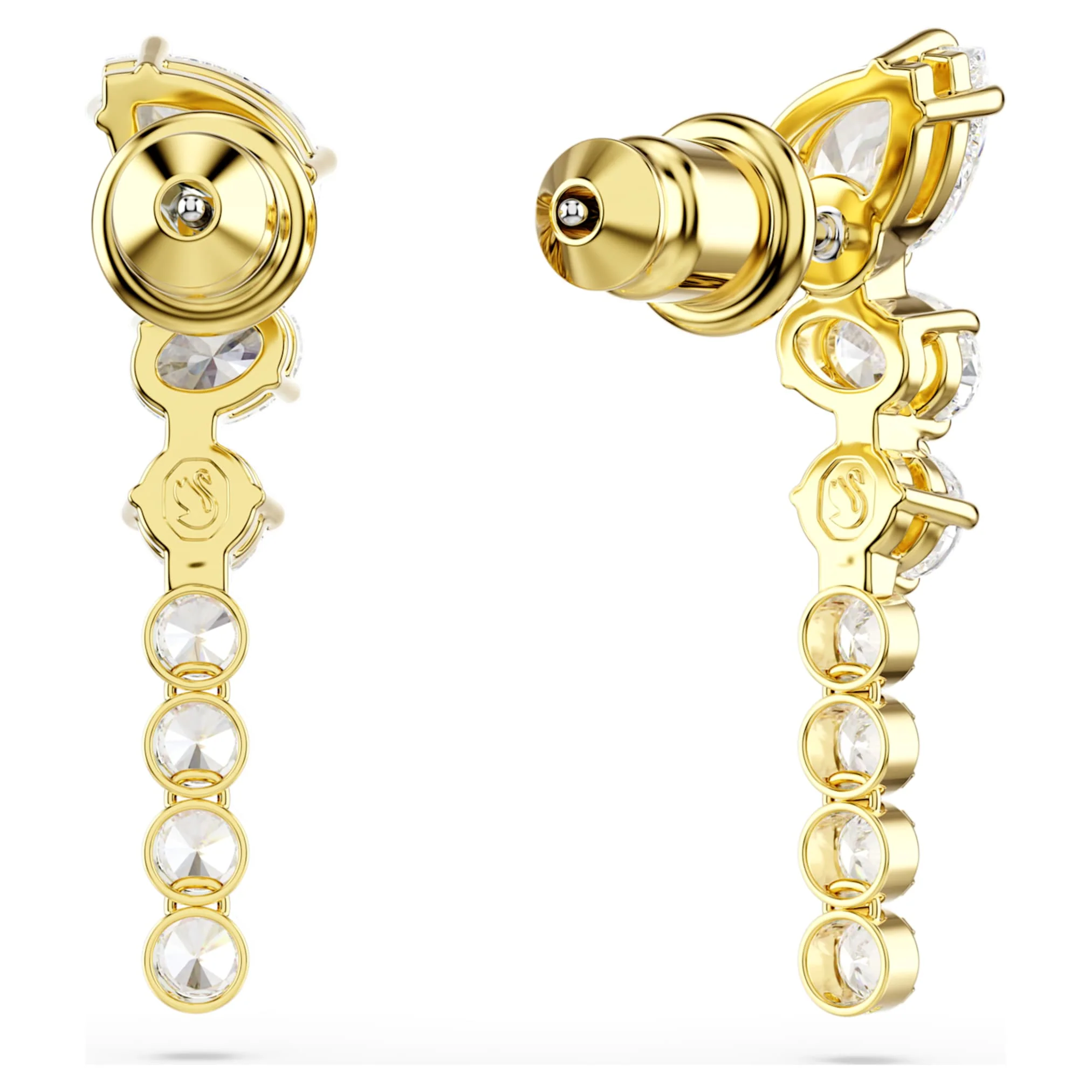 Mesmera drop earrings Mixed cuts, White, 18K gold finish - Image 4