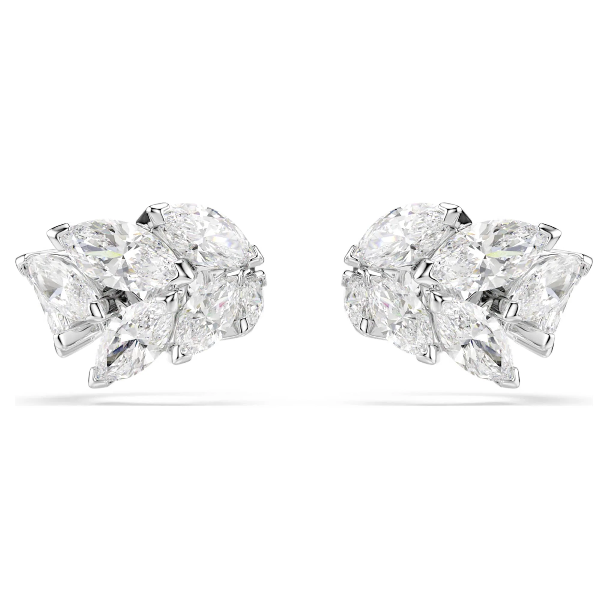 Mesmera ear cuffs Marquise cut, White, Rhodium plated