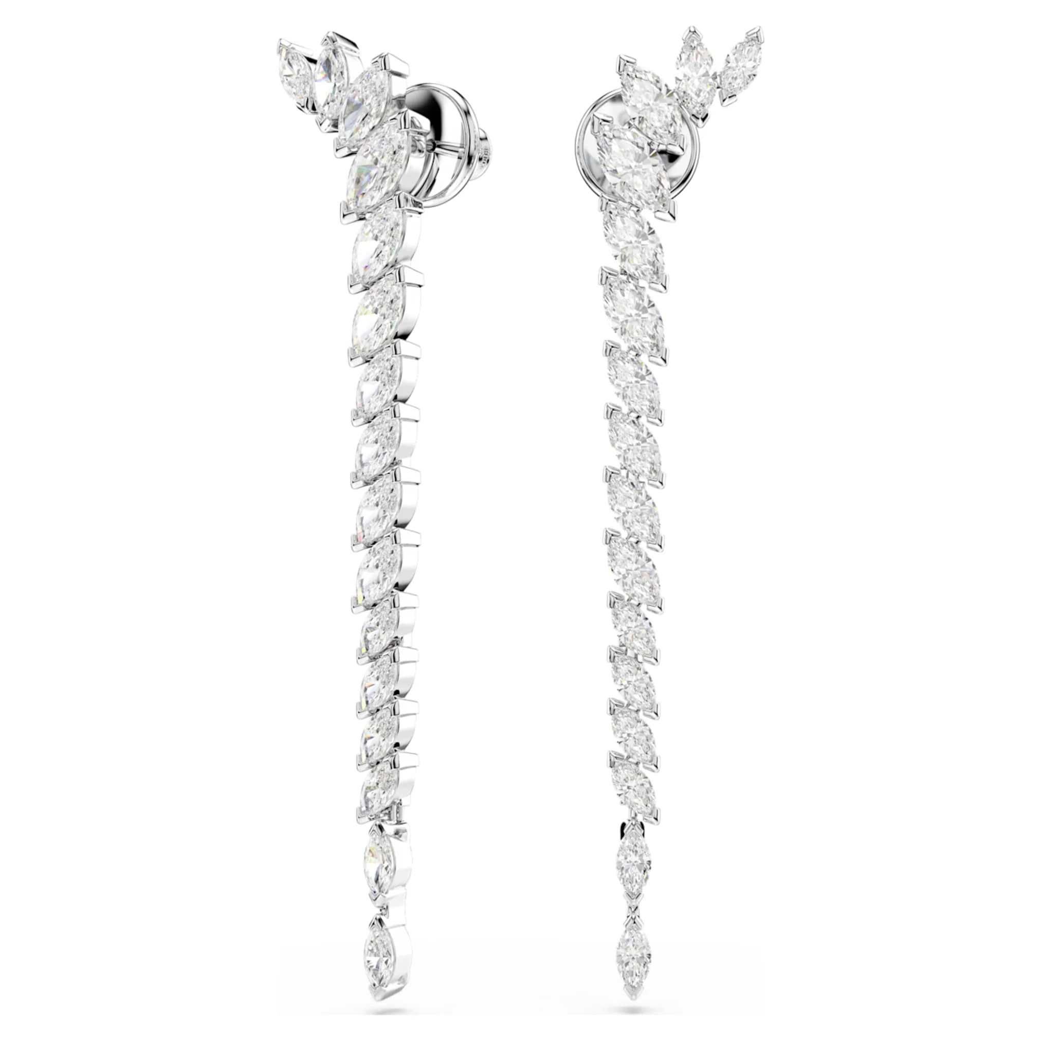 Mesmera earrings Marquise cut, White, Rhodium plated - Image 2