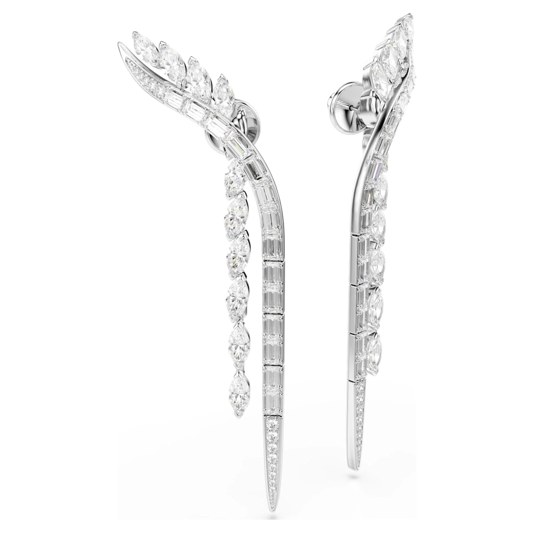 Mesmera earrings Mixed cuts, White, Rhodium plated - Image 3