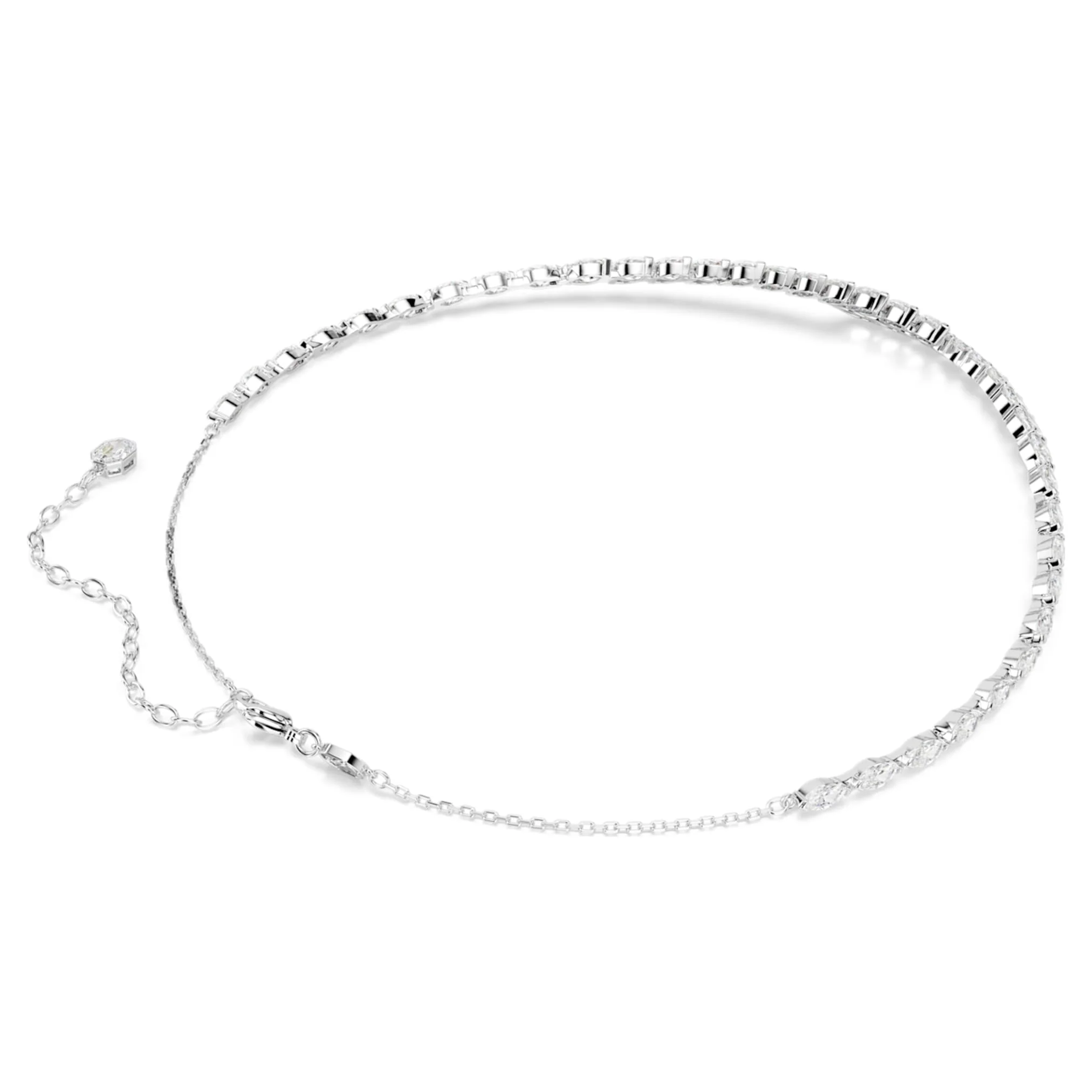 Mesmera necklace Marquise cut, White, Rhodium plated - Image 4