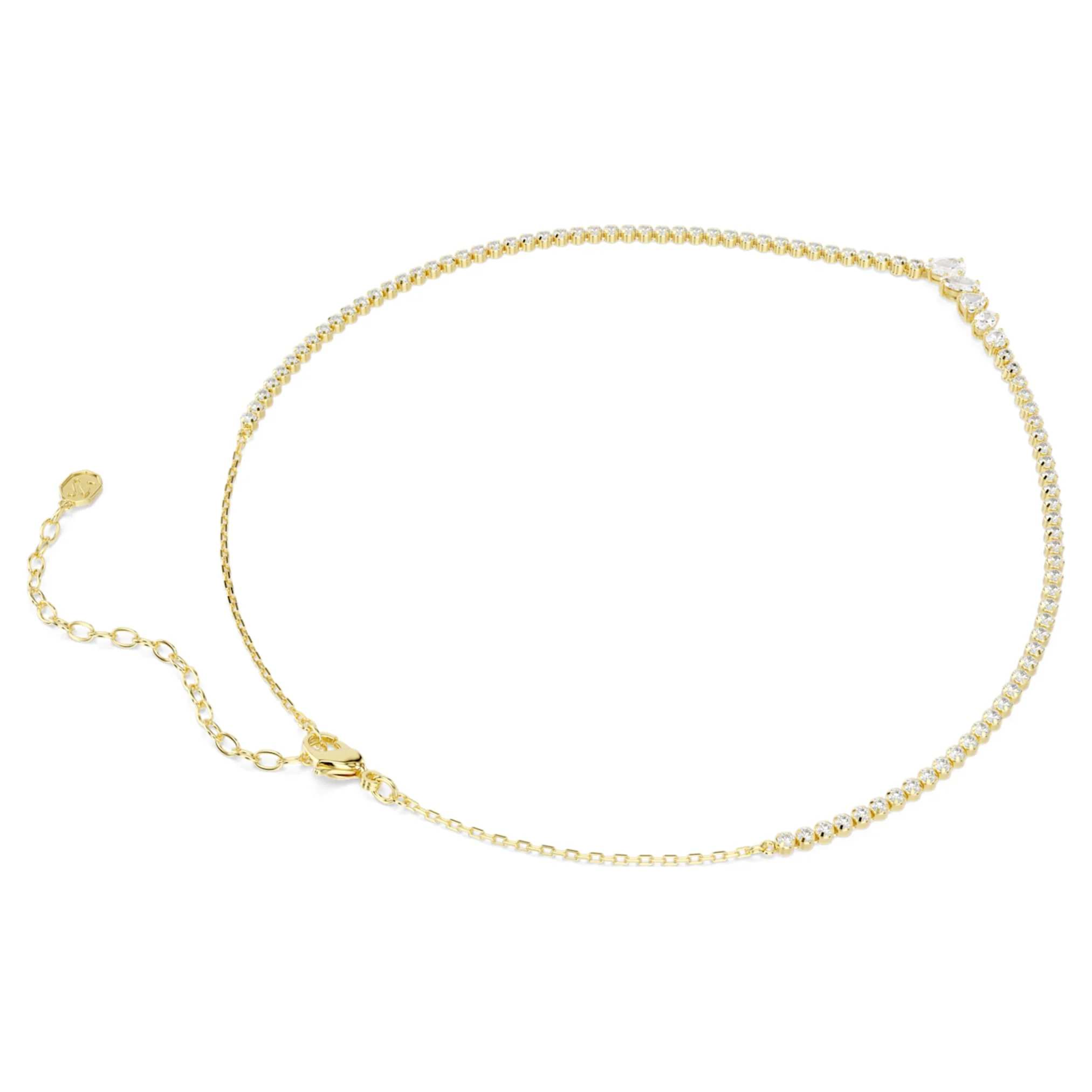 Mesmera necklace Mixed cuts, White, 18K gold finish - Image 4