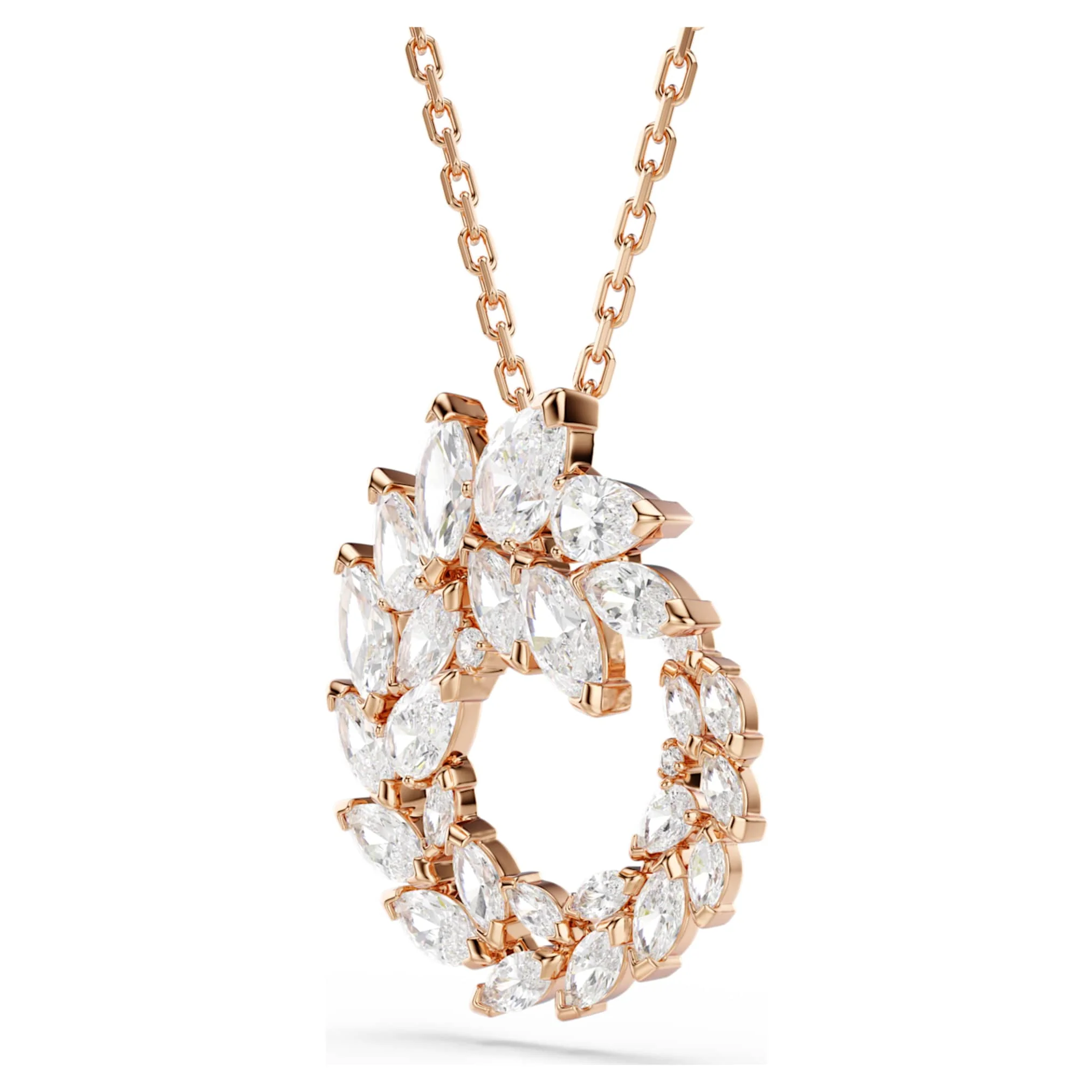 Mesmera pendant Marquise cut, White, 18K rose gold finish - Image 3