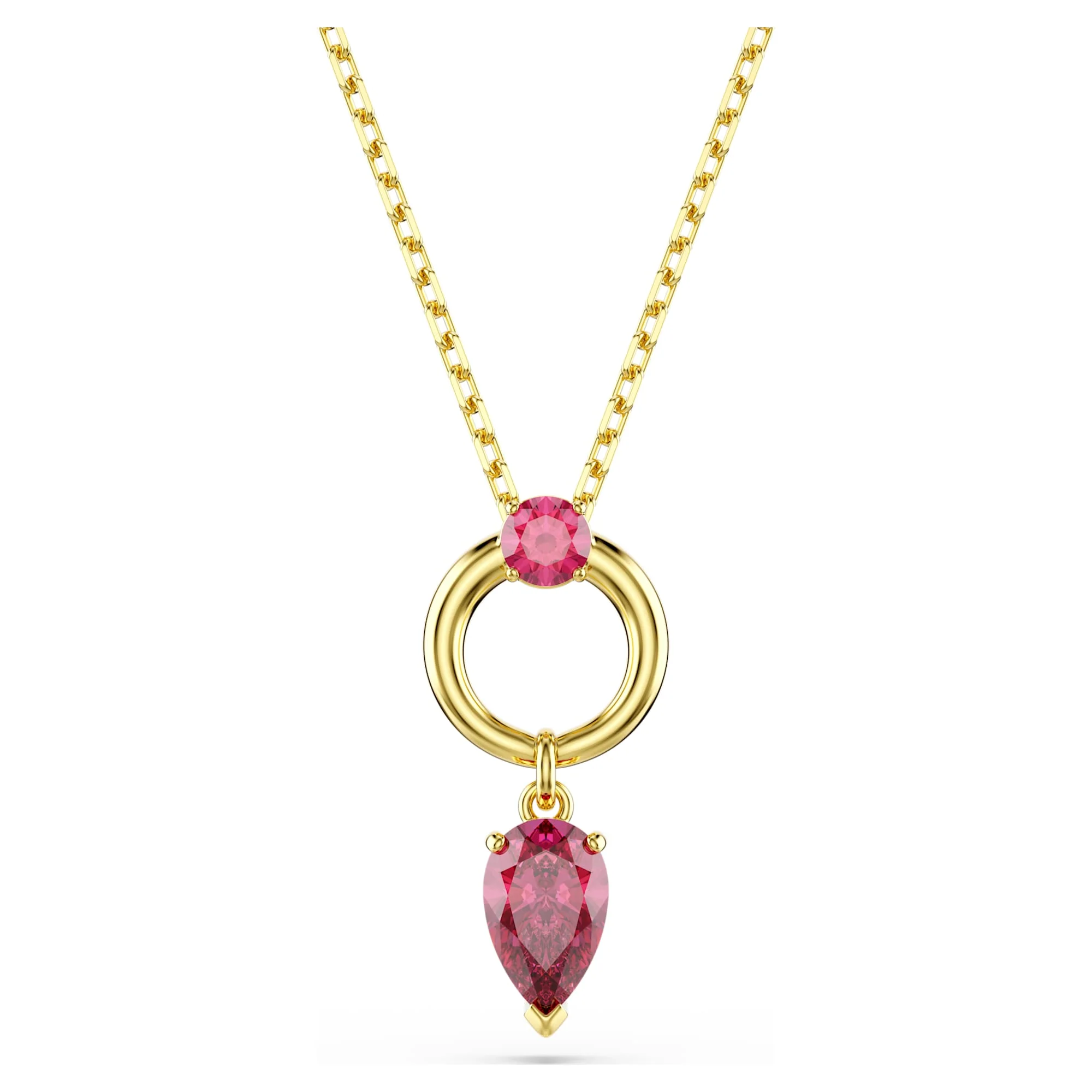 Mesmera pendant Mixed cuts, Red, Gold-tone plated
