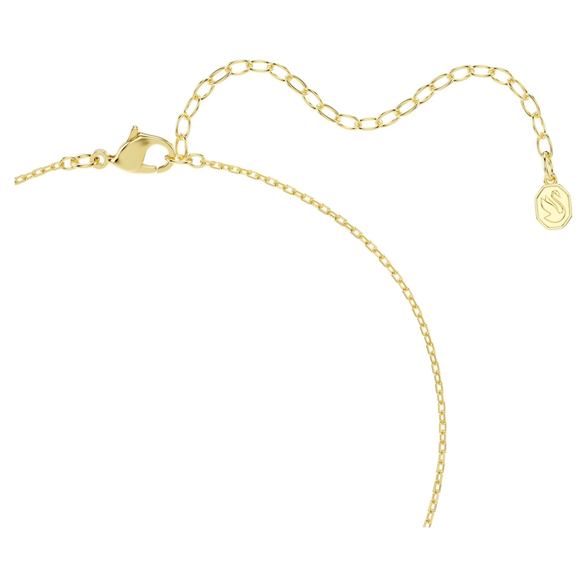 Mesmera Y necklace Mixed cuts, White, 18K gold finish - Image 4