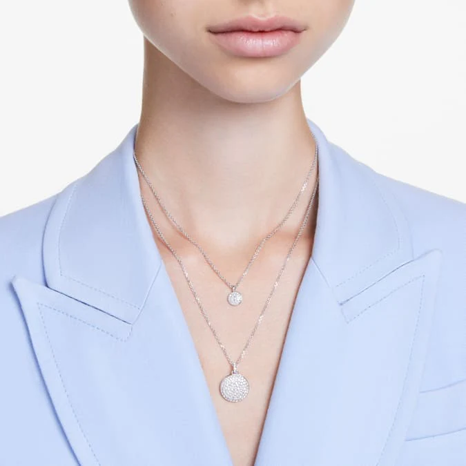 Meteora layered pendant White, Rhodium plated - Image 7