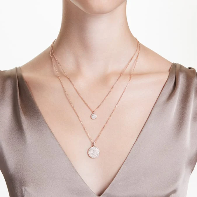 Meteora layered pendant White, Rose gold-tone plated - Image 7