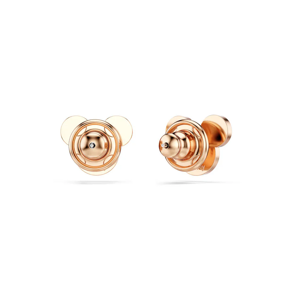 Mickey Stud Earrings, Black, Rose Gold Tone Plated - Image 4