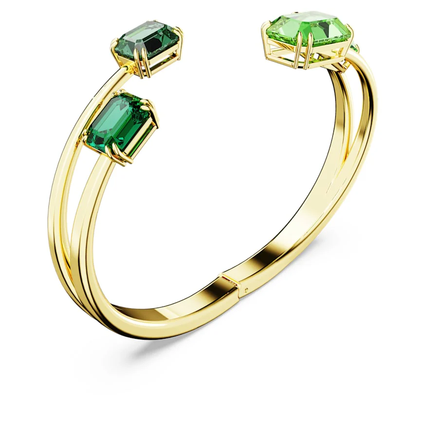 Millenia bangle Octagon cut, Green, Gold-tone plate - Image 3
