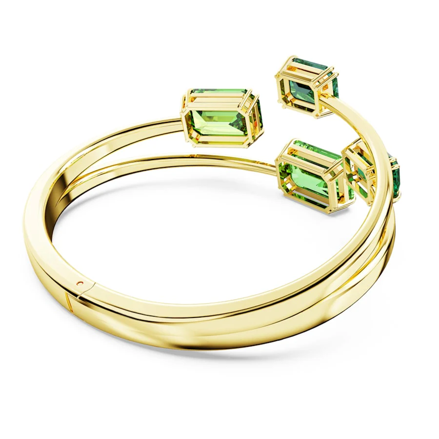 Millenia bangle Octagon cut, Green, Gold-tone plate - Image 4