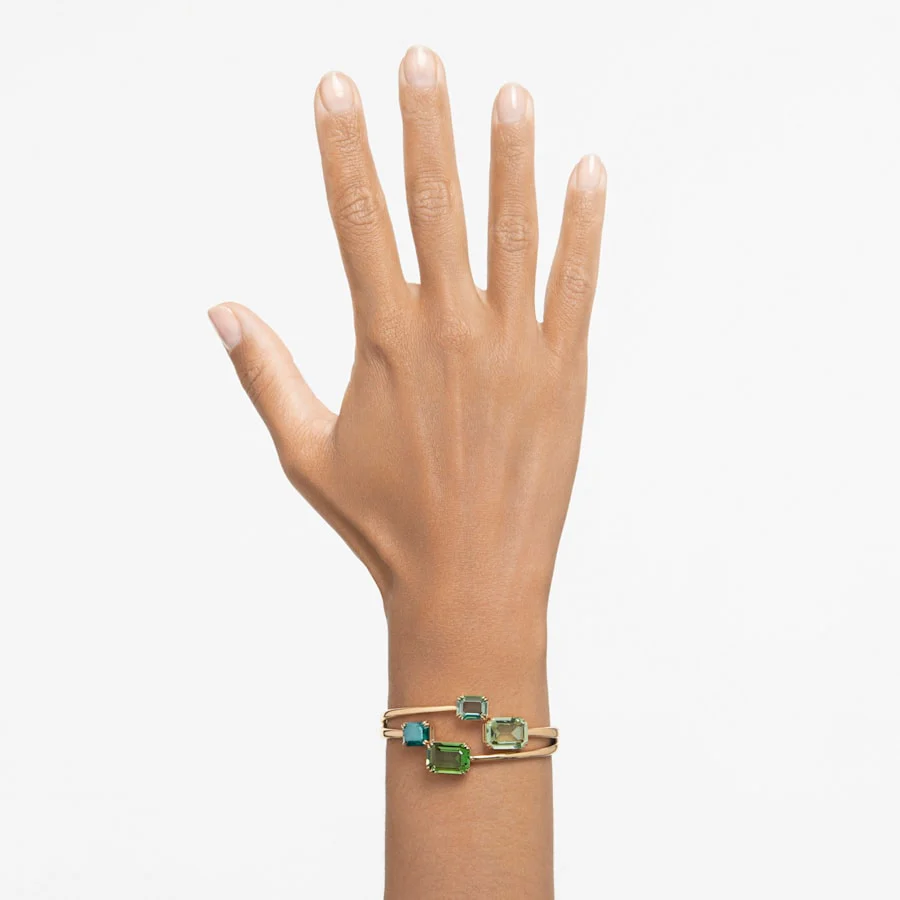 Millenia bangle Octagon cut, Green, Gold-tone plate - Image 5