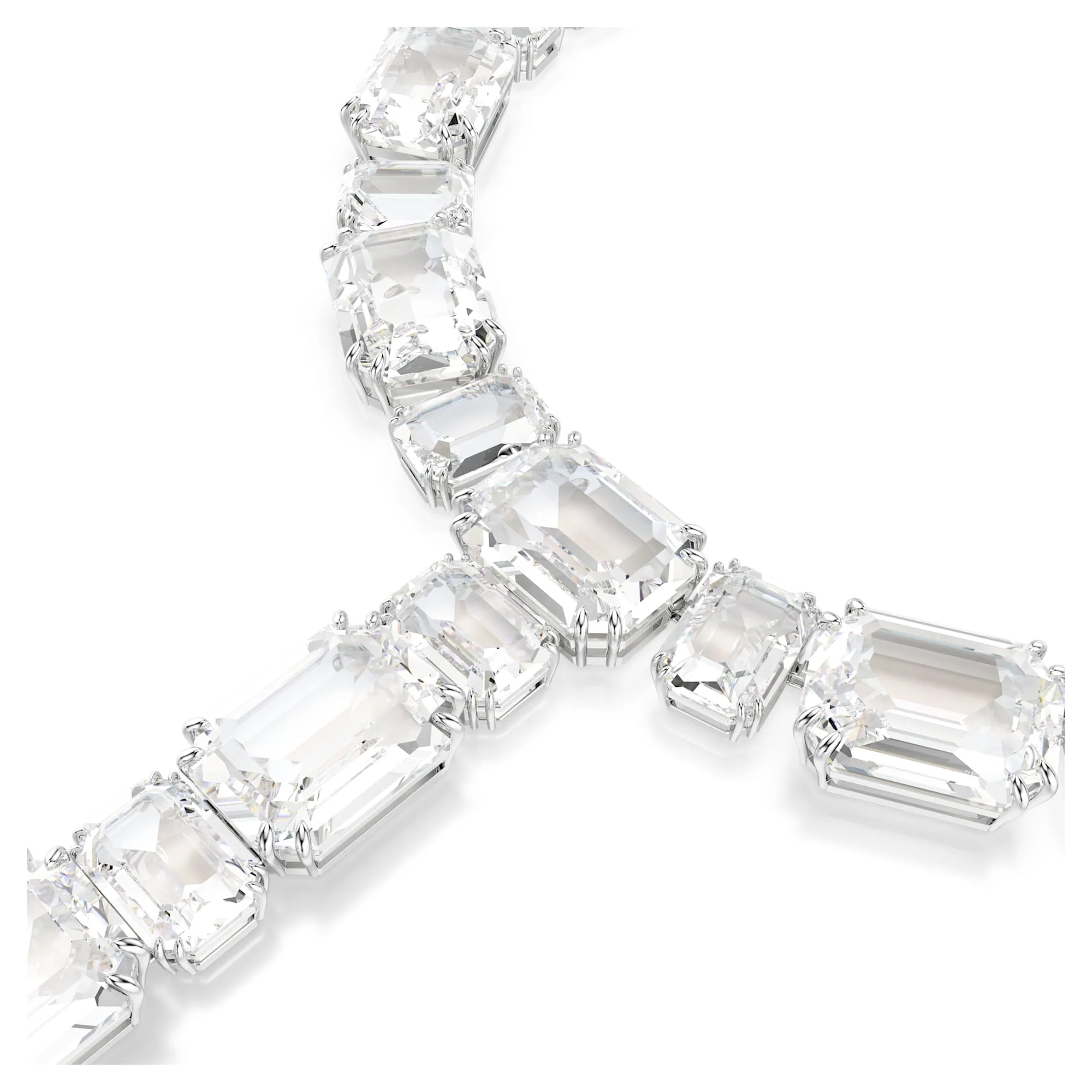 Millenia necklace Mixed cuts, White, Rhodium plated - Image 4