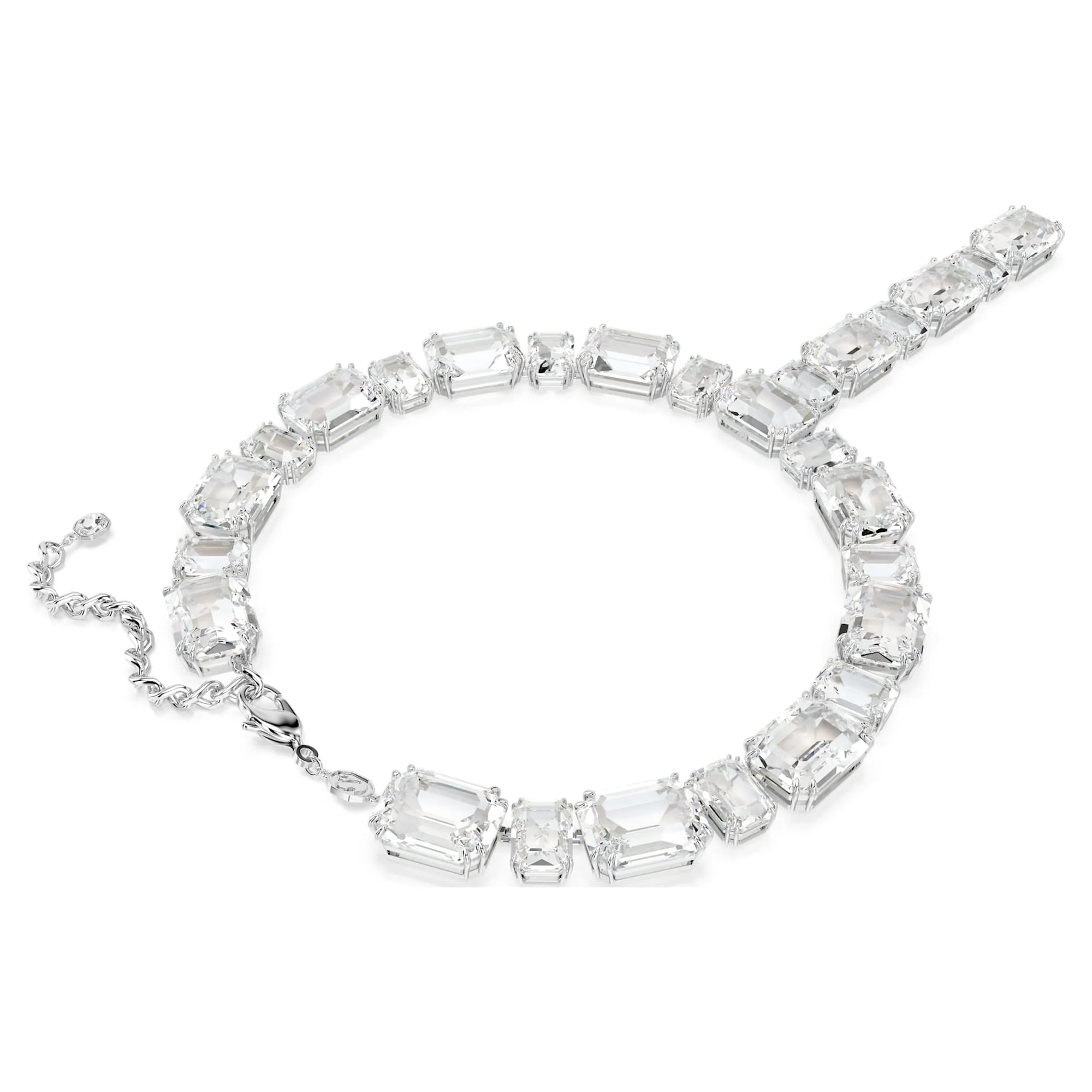Millenia necklace Mixed cuts, White, Rhodium plated - Image 5