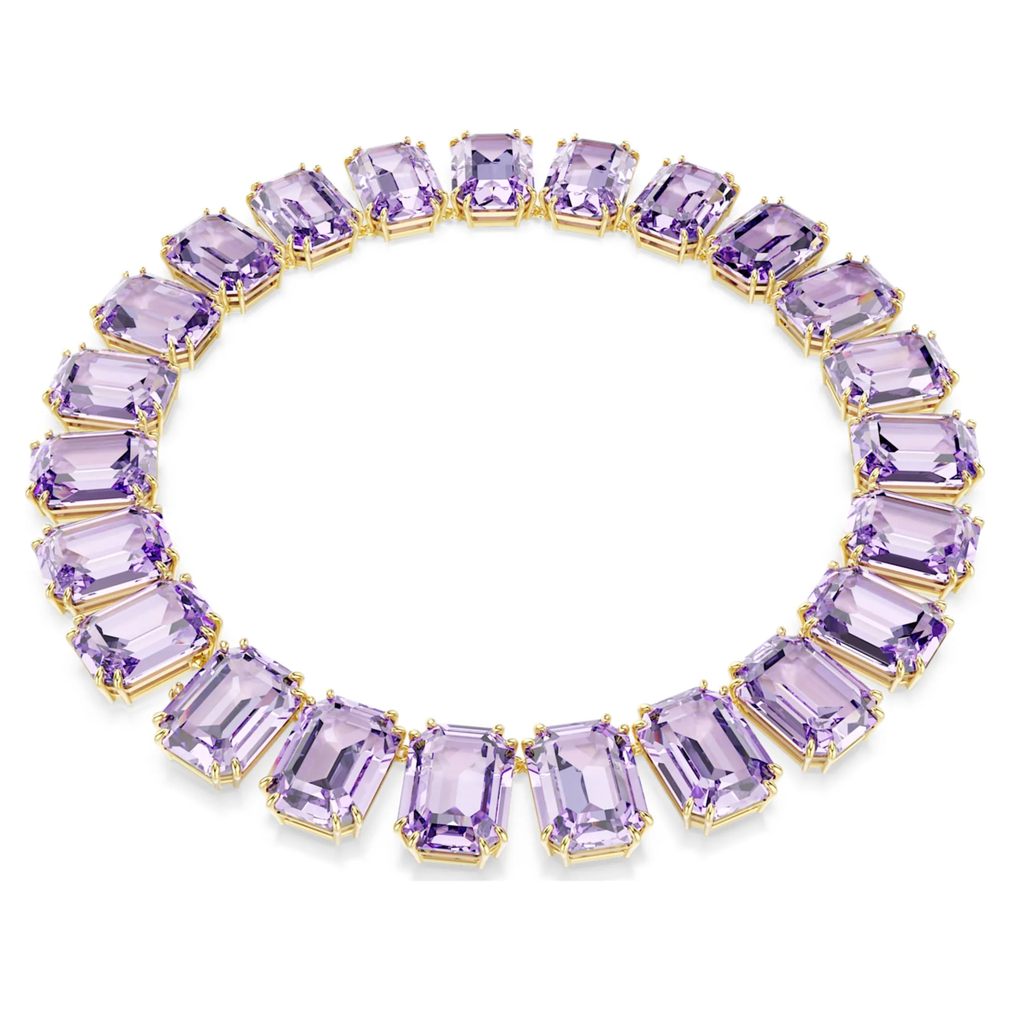 Millenia necklace Oversized crystals, Octagon cut, Purple, Gold-tone plated - Image 5