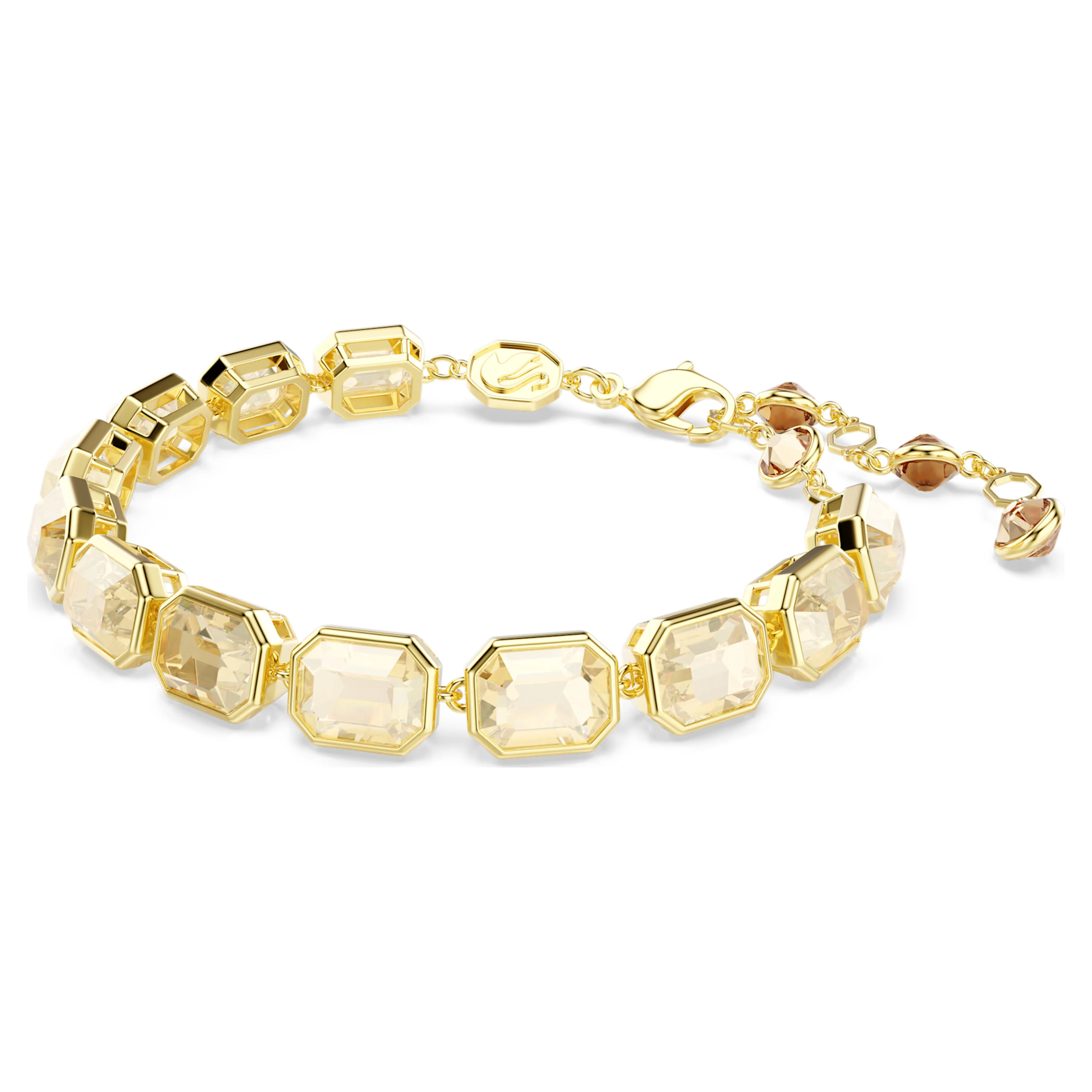 Millenia Tennis bracelet Octagon cut, Caramel, Gold-tone plated - Image 2