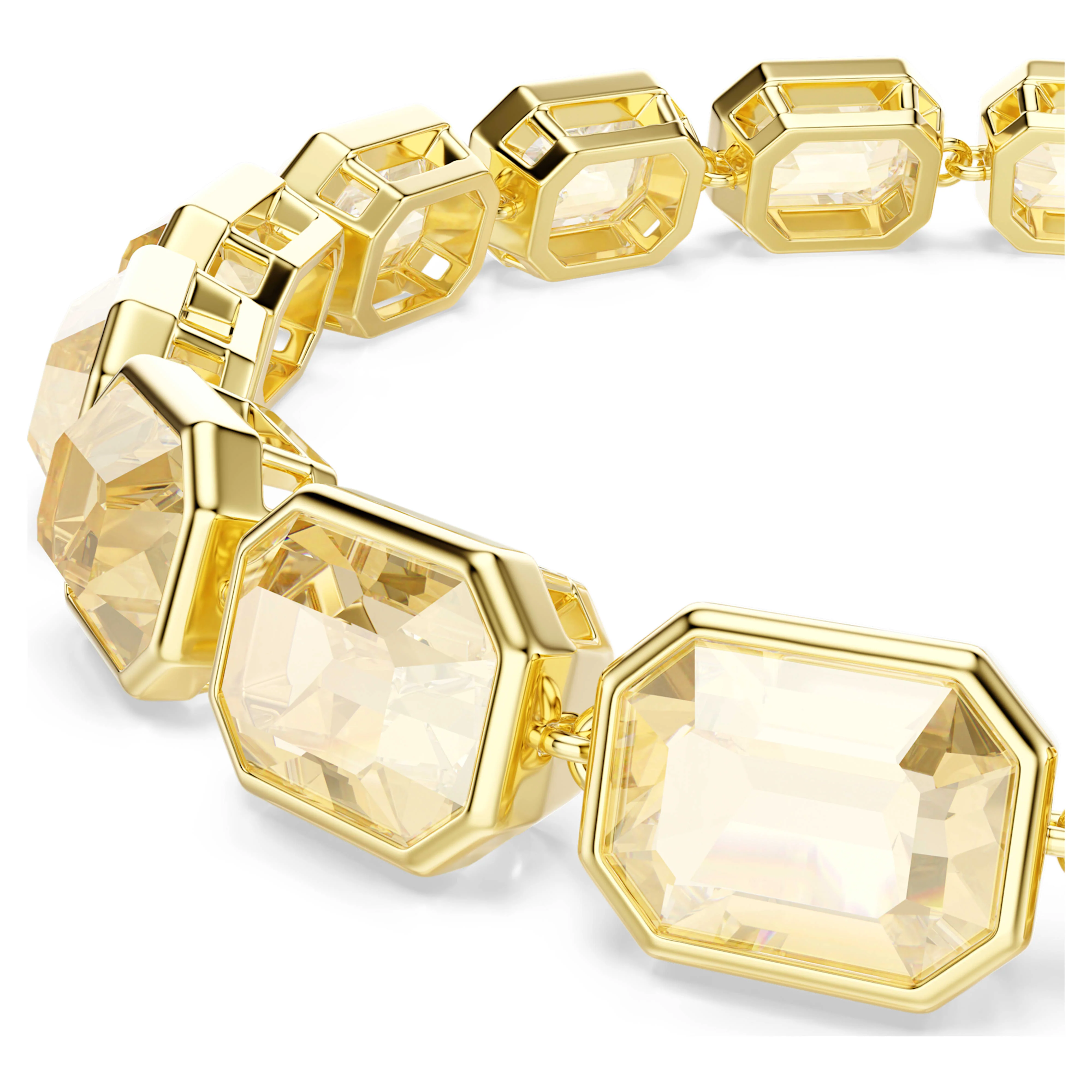 Millenia Tennis bracelet Octagon cut, Caramel, Gold-tone plated - Image 4