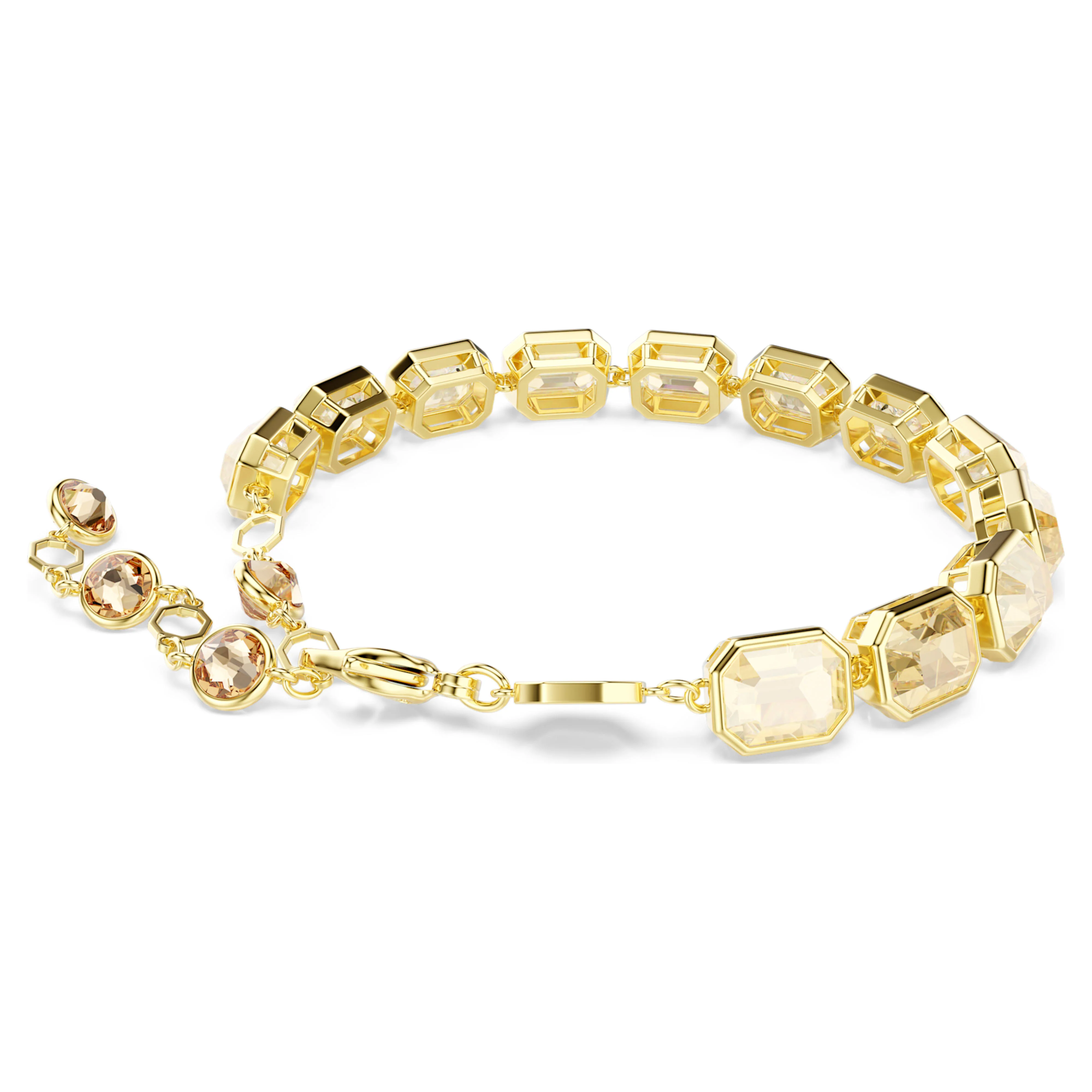 Millenia Tennis bracelet Octagon cut, Caramel, Gold-tone plated - Image 5