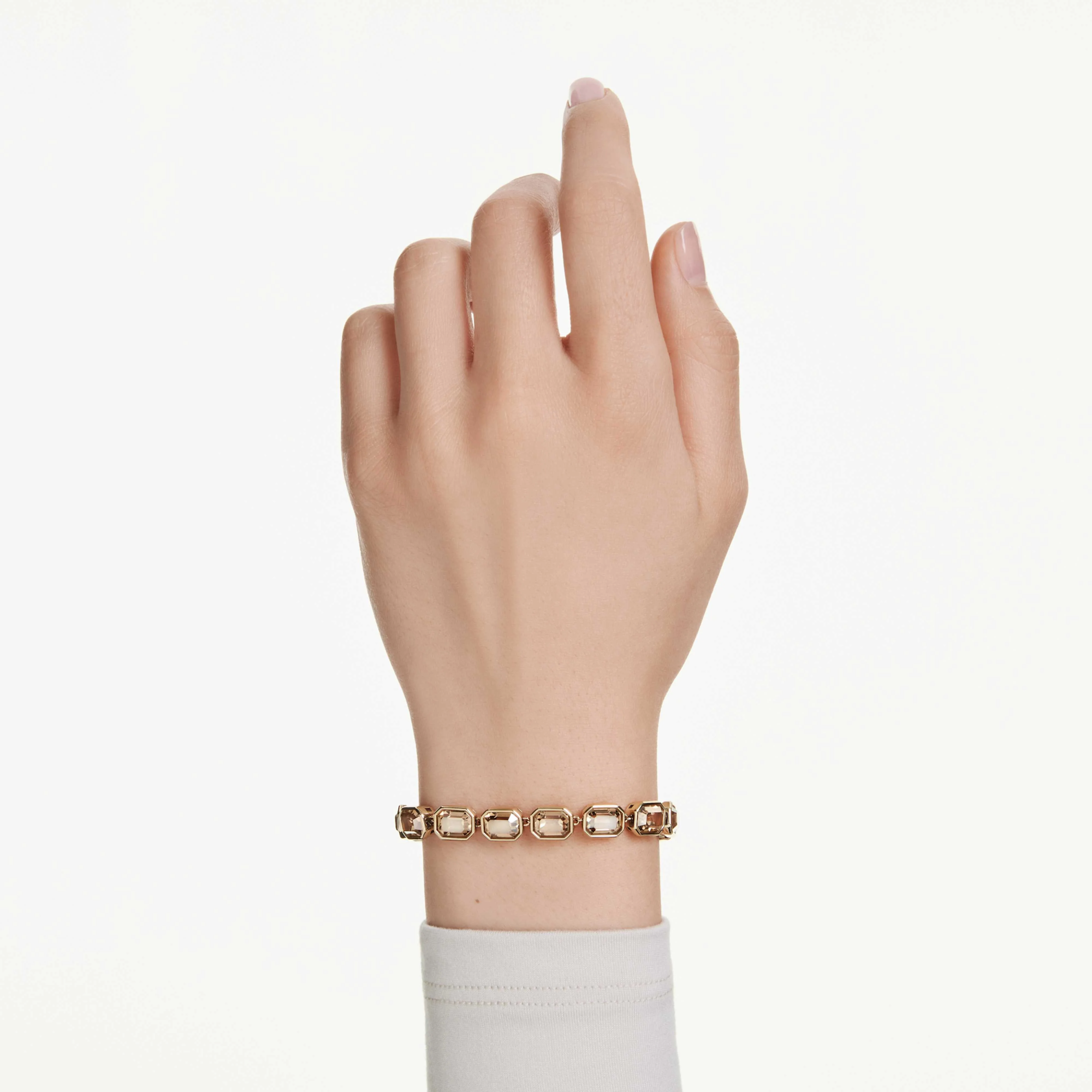 Millenia Tennis bracelet Octagon cut, Caramel, Gold-tone plated - Image 6