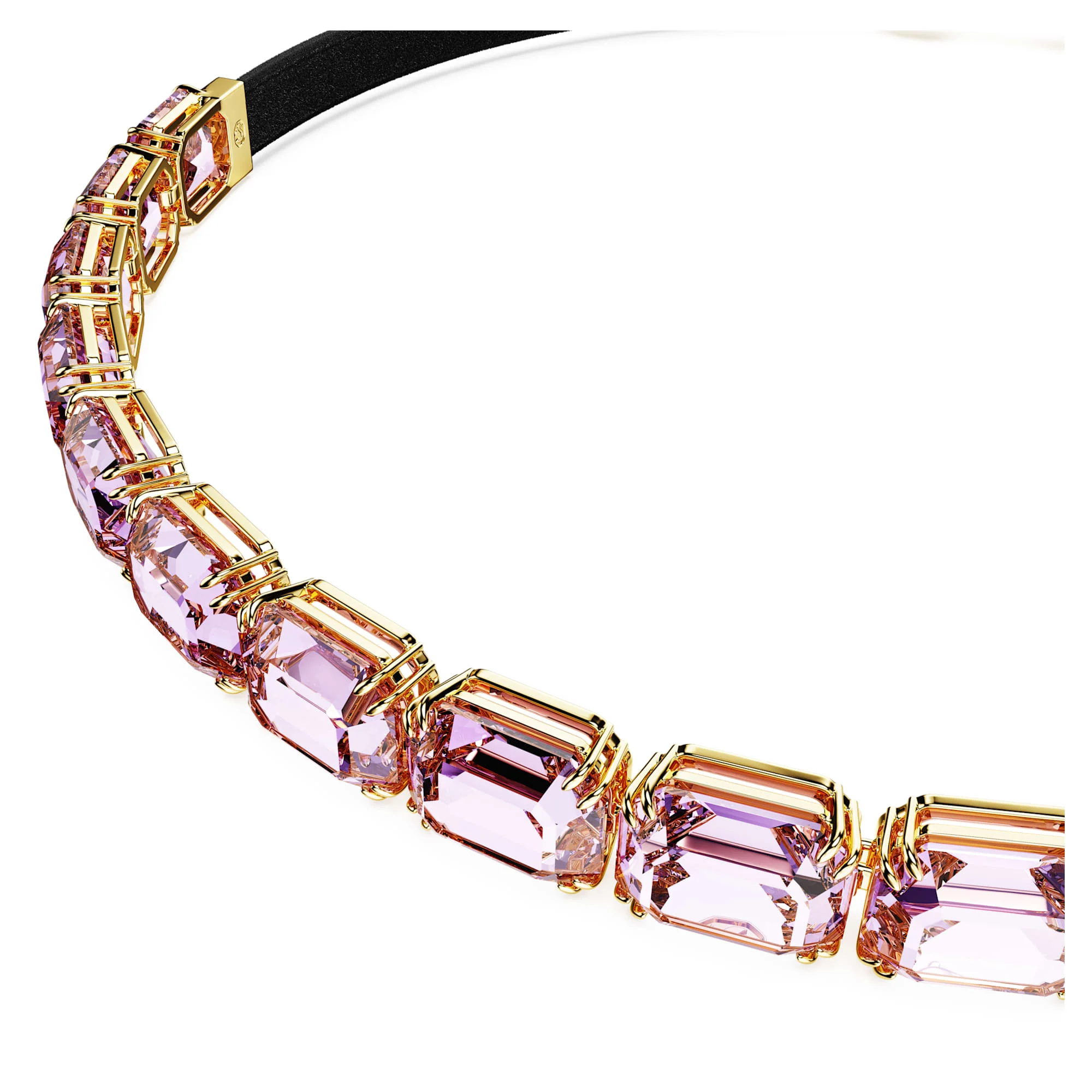 Millenia Tennis choker Octagon cut, Purple, Gold-tone plated - Image 4