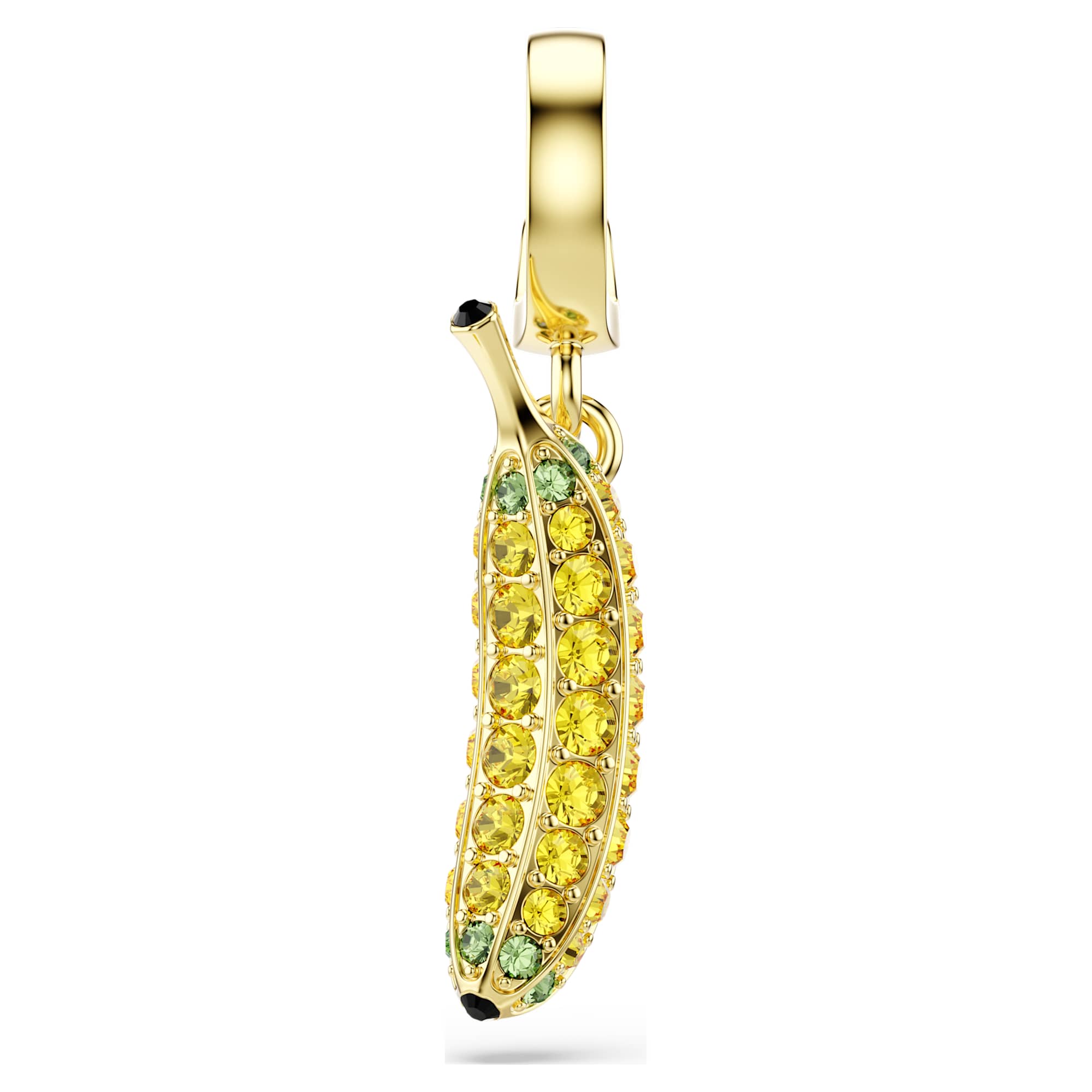 Minions Banana charm Pavé, Yellow, Gold-tone plated