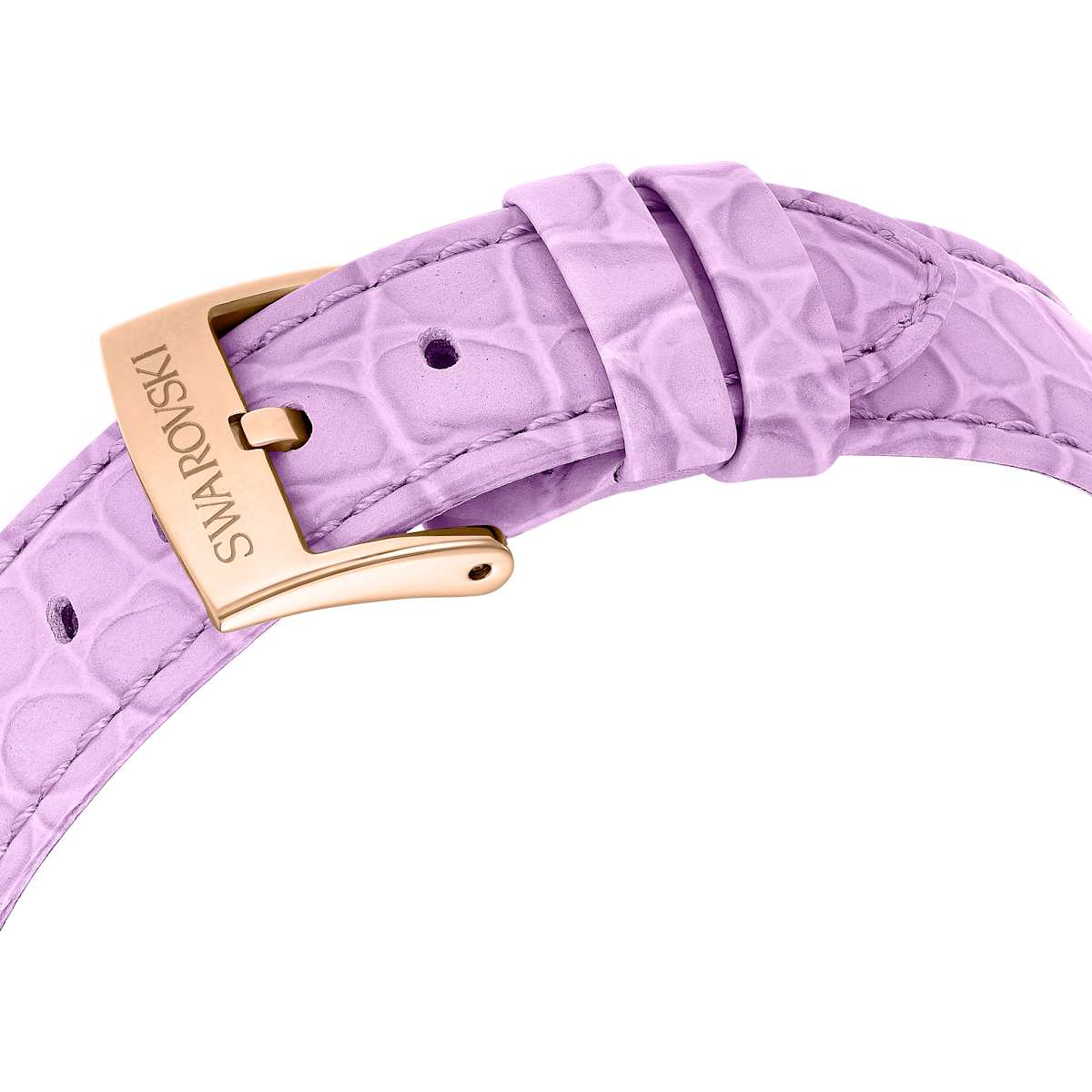 Octea Chrono watch, Swiss Made, Leather strap, Purple, Rose gold-tone finish - Image 7