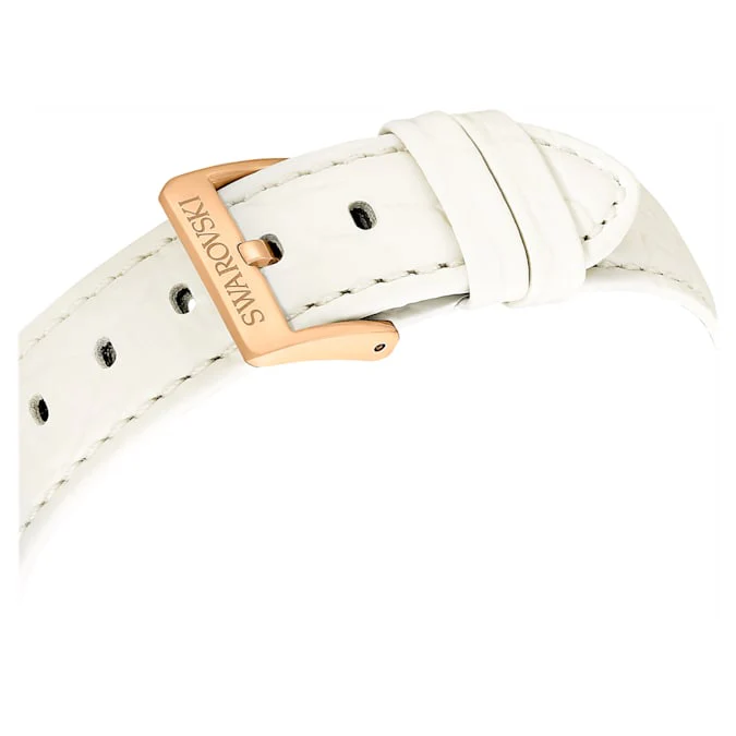Octea Chrono watch Swiss Made, Leather strap, White, Rose gold-tone finish - Image 7