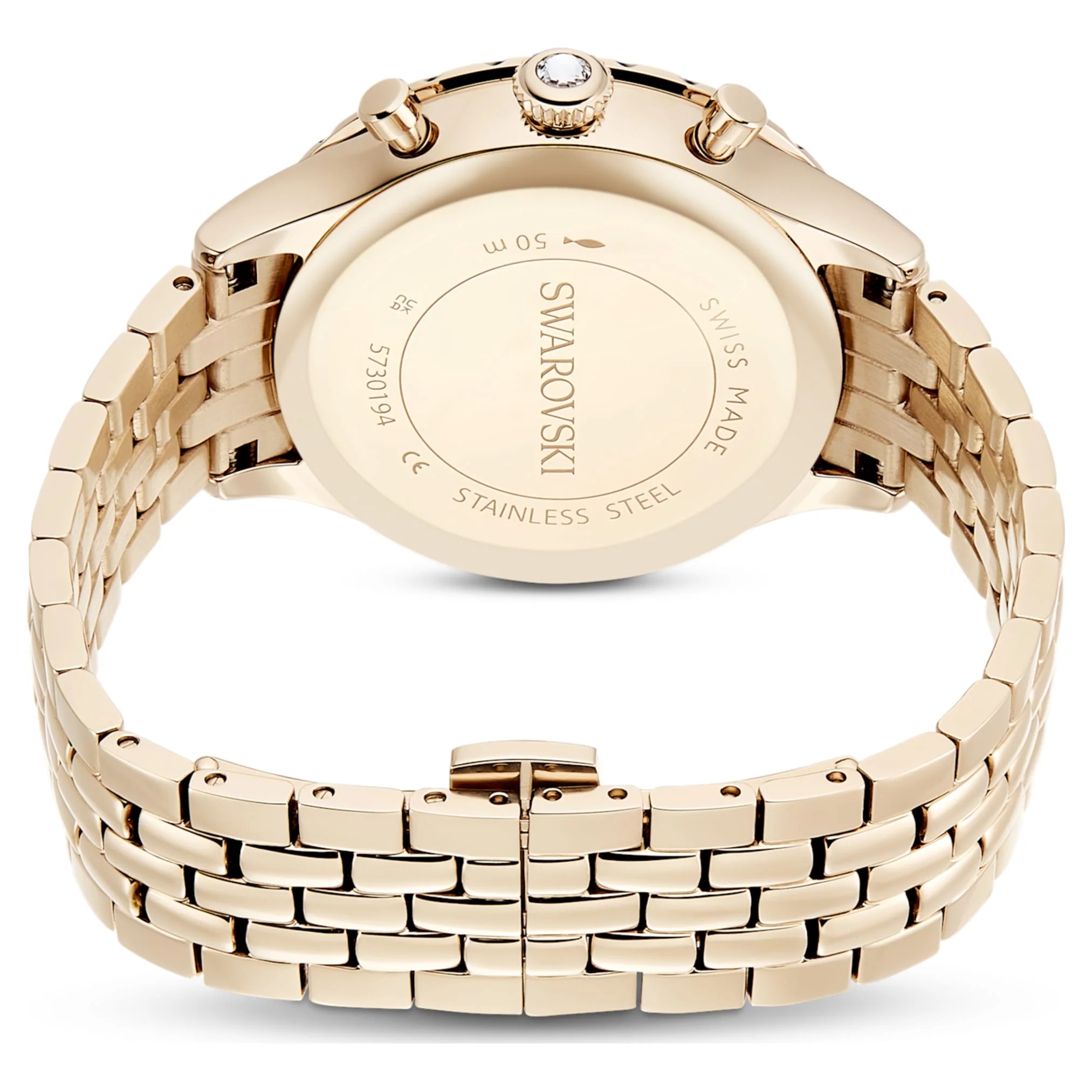 Octea chrono watch Swiss Made, Metal bracelet, Gold tone, Champagne gold-tone finish - Image 3