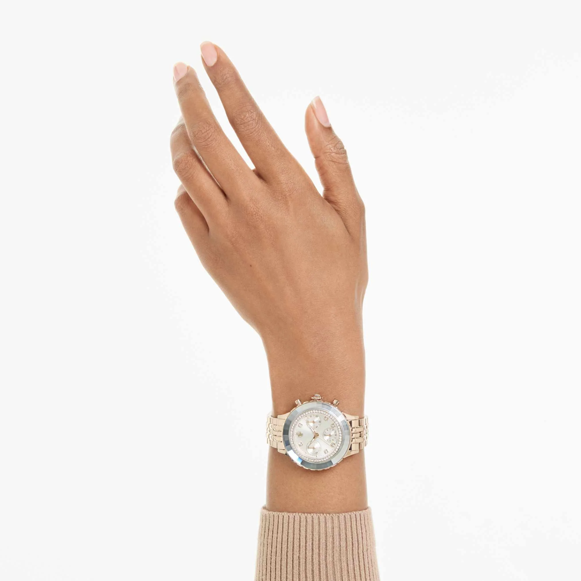 Octea chrono watch Swiss Made, Metal bracelet, Gold tone, Champagne gold-tone finish - Image 9