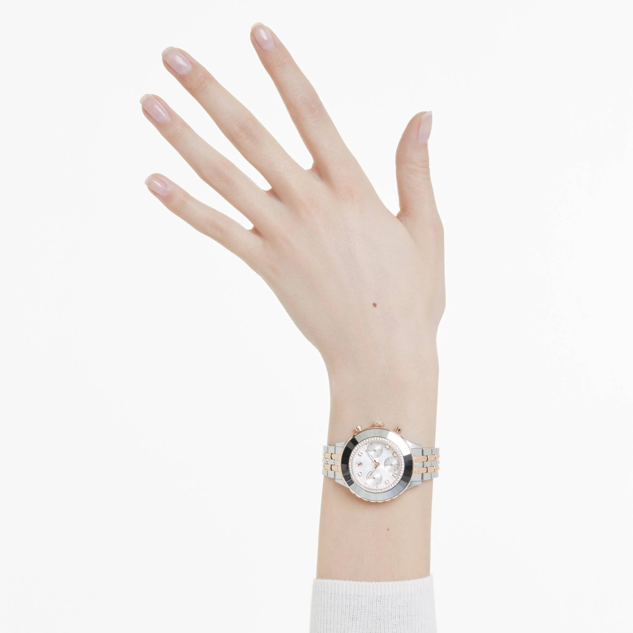 Octea Chrono watch Swiss Made, Metal bracelet, Rose gold tone, Mixed metal finish - Image 8