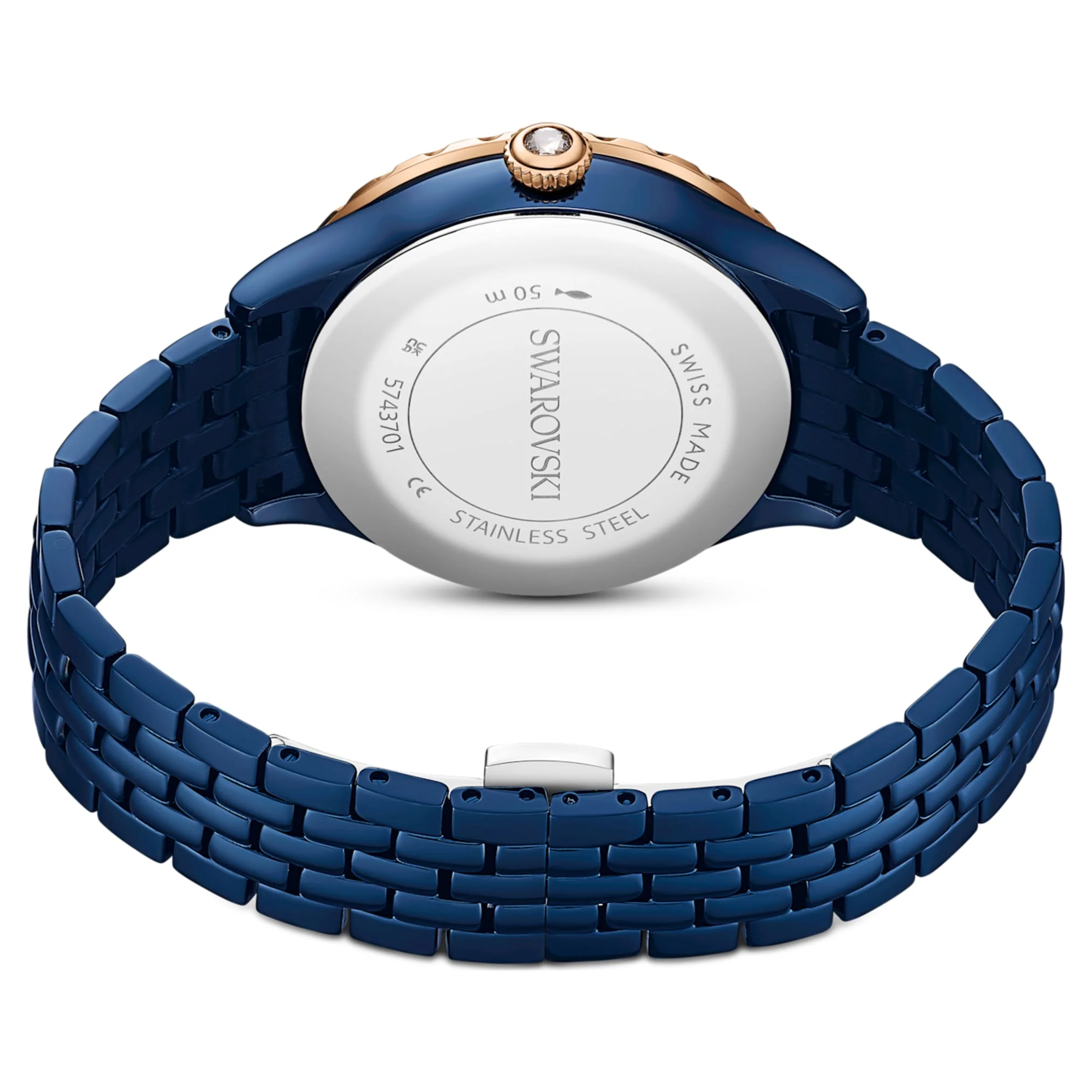 Octea moon watch Swiss Made, Metal bracelet, Blue, Blue finish - Image 3