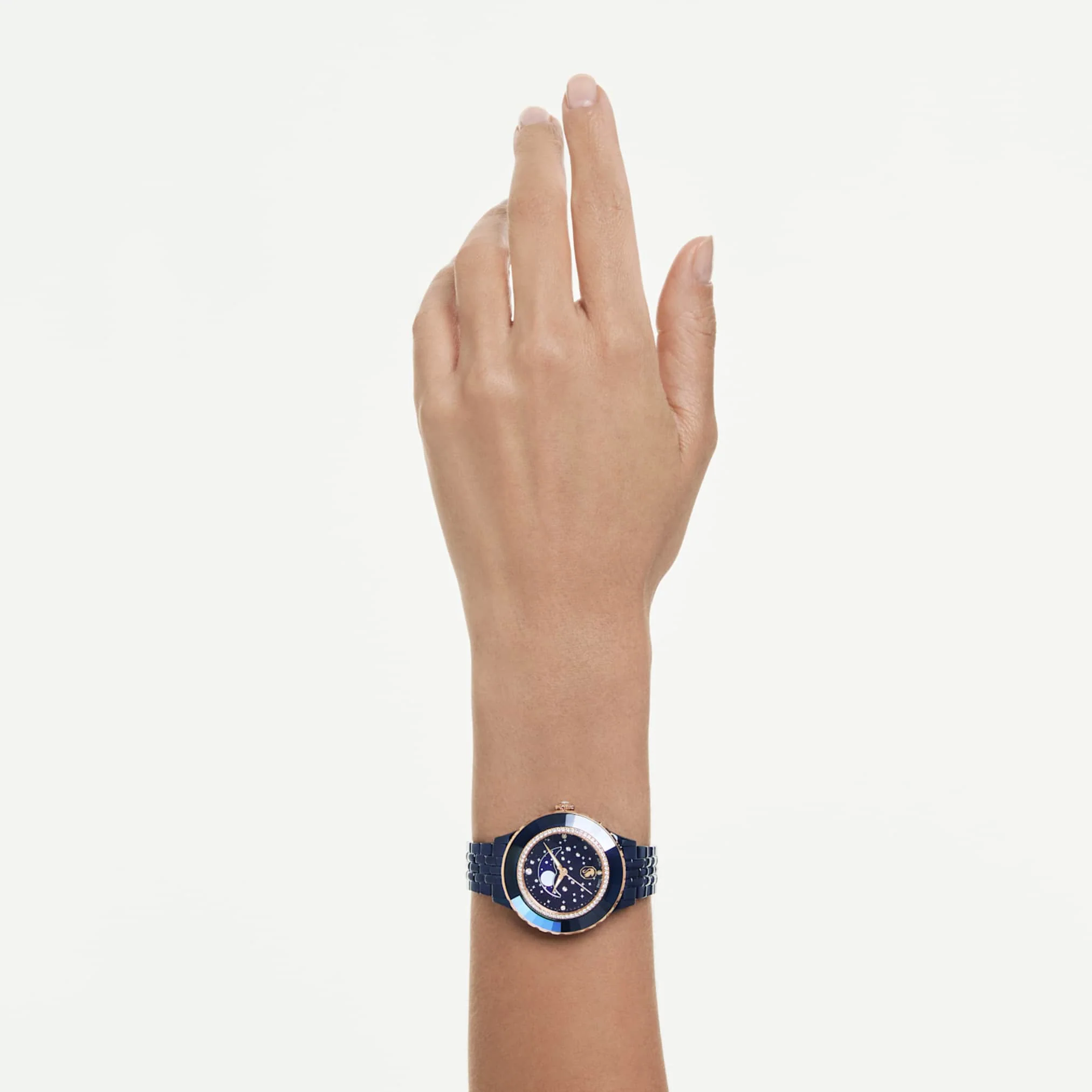 Octea moon watch Swiss Made, Metal bracelet, Blue, Blue finish - Image 7