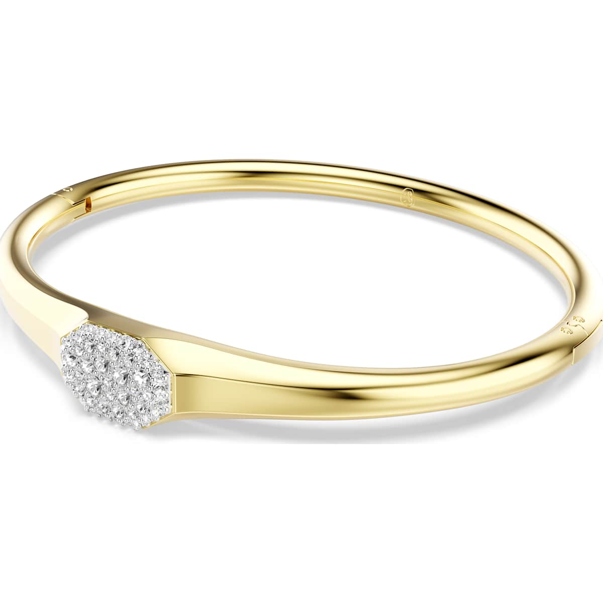 Prev Dextera bangle, Round cut, White, Gold-tone plated - Image 2